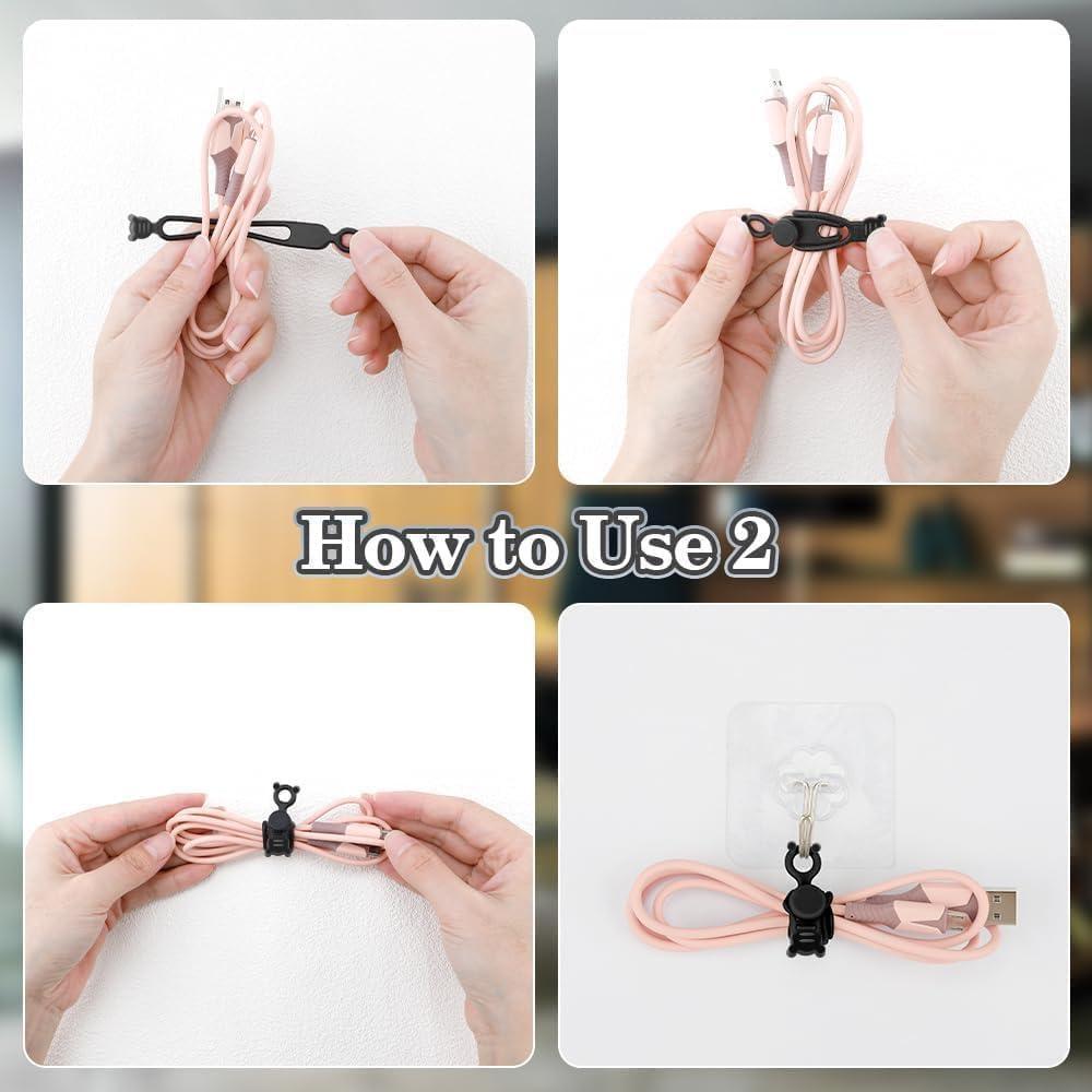 Organizador de Cables Reutilizable IFNOW 16 Piezas Silicona Blanco