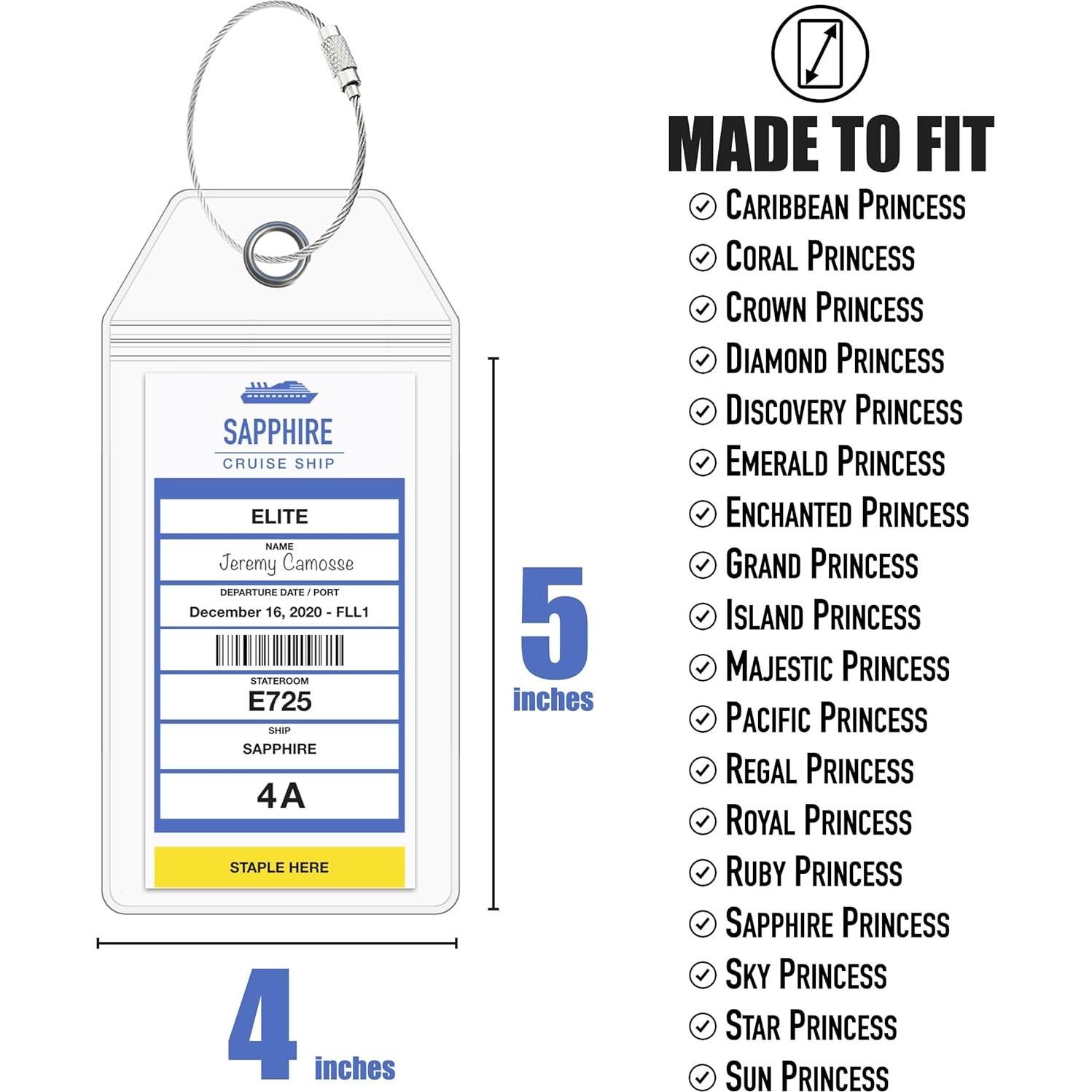 Soporte para Etiquetas de Equipaje Cruise On - 4 Paquete, Impermeable