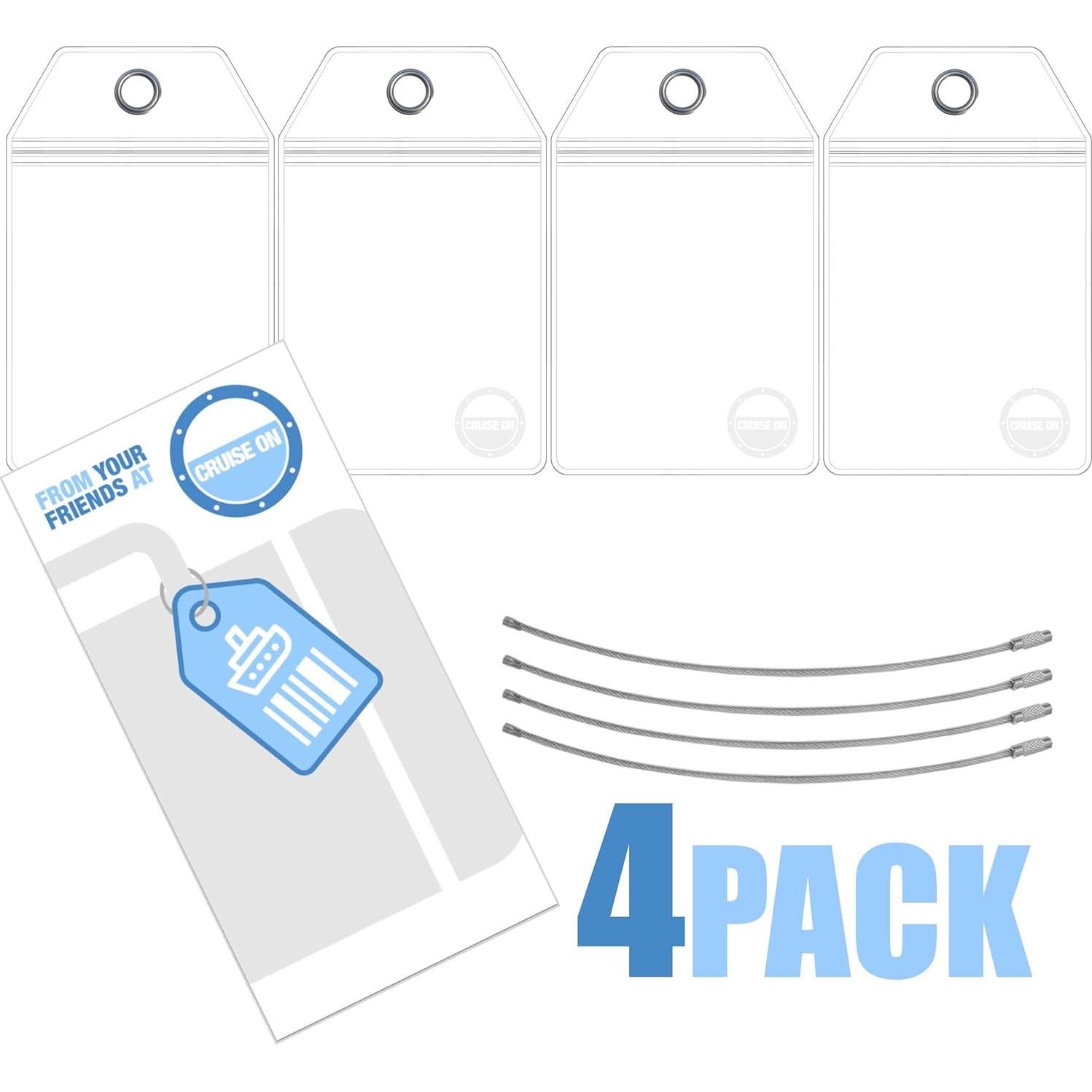 Soporte para Etiquetas de Equipaje Cruise On - 4 Paquete, Impermeable