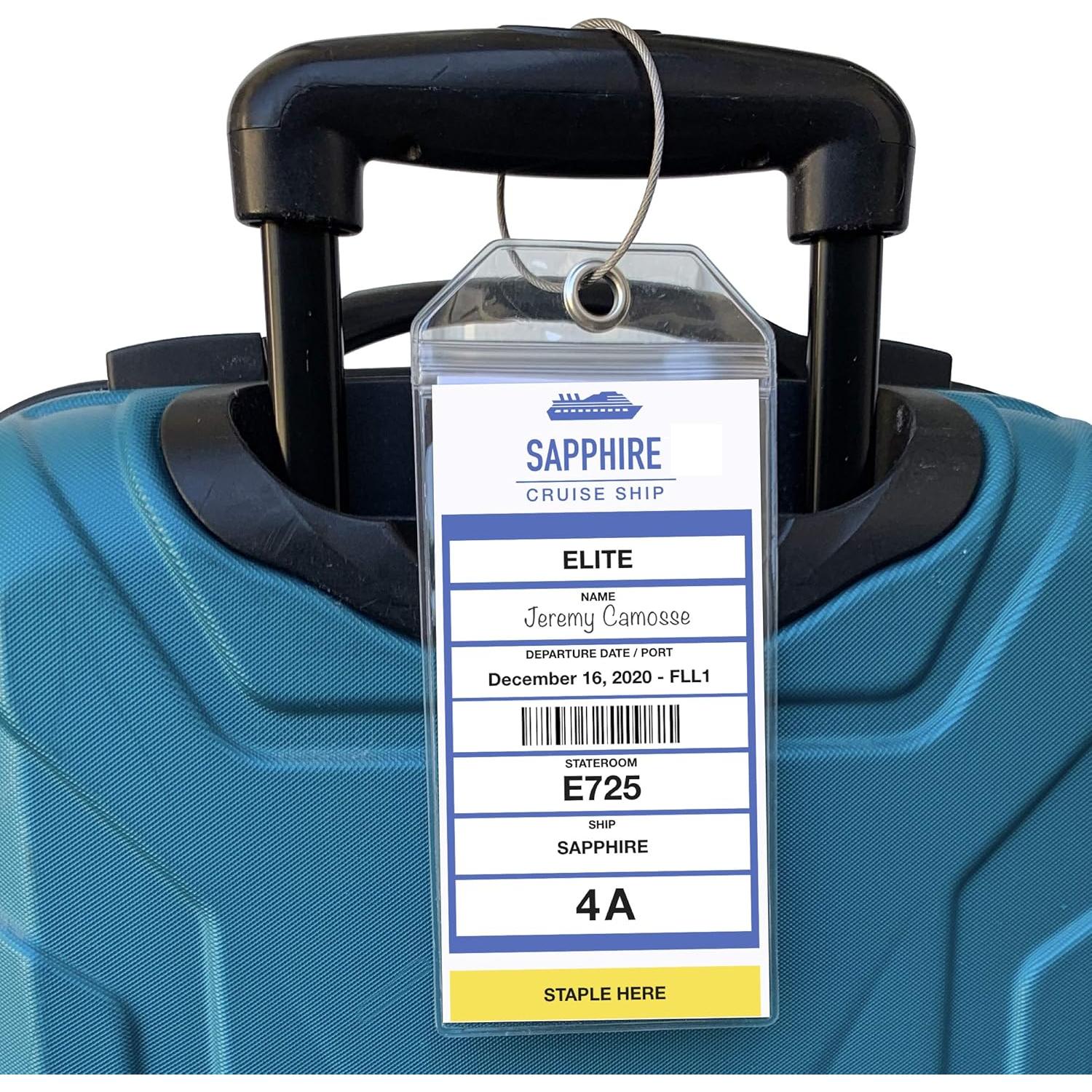 Soporte para Etiquetas de Equipaje Cruise On - 4 Paquete, Impermeable