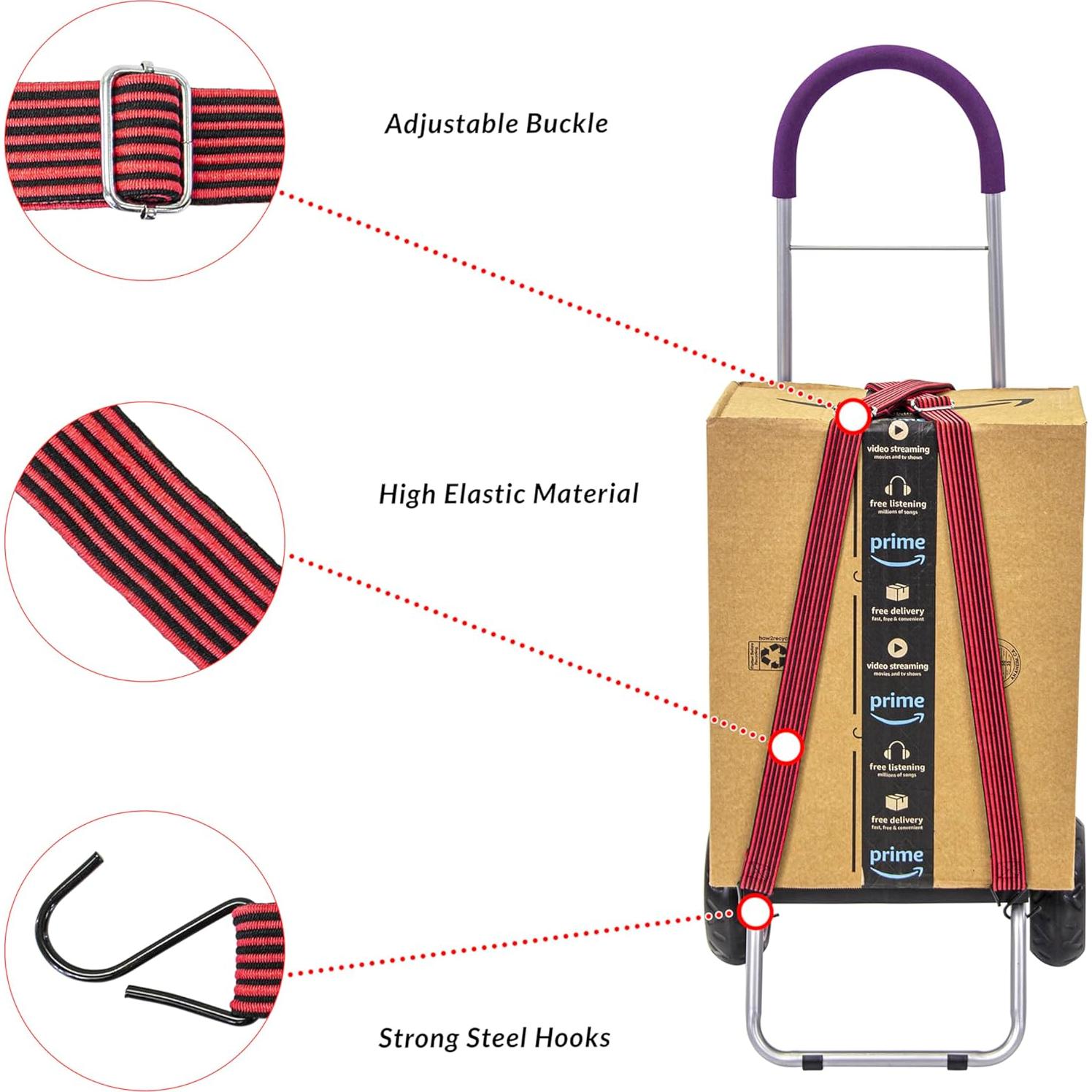 Cuerda Bungee Plana Ajustable dbest 63" con Ganchos Resistente