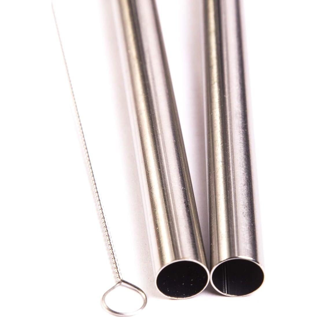 Pajillas de Acero Inoxidable CocoStraw 2 Unidades Extra Anchas