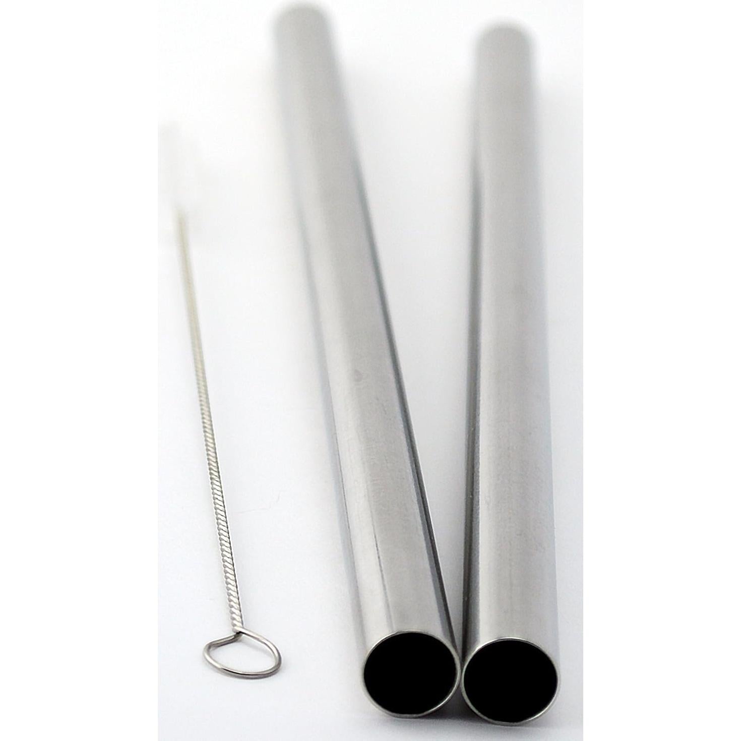 Pajillas de Acero Inoxidable CocoStraw 2 Unidades Extra Anchas