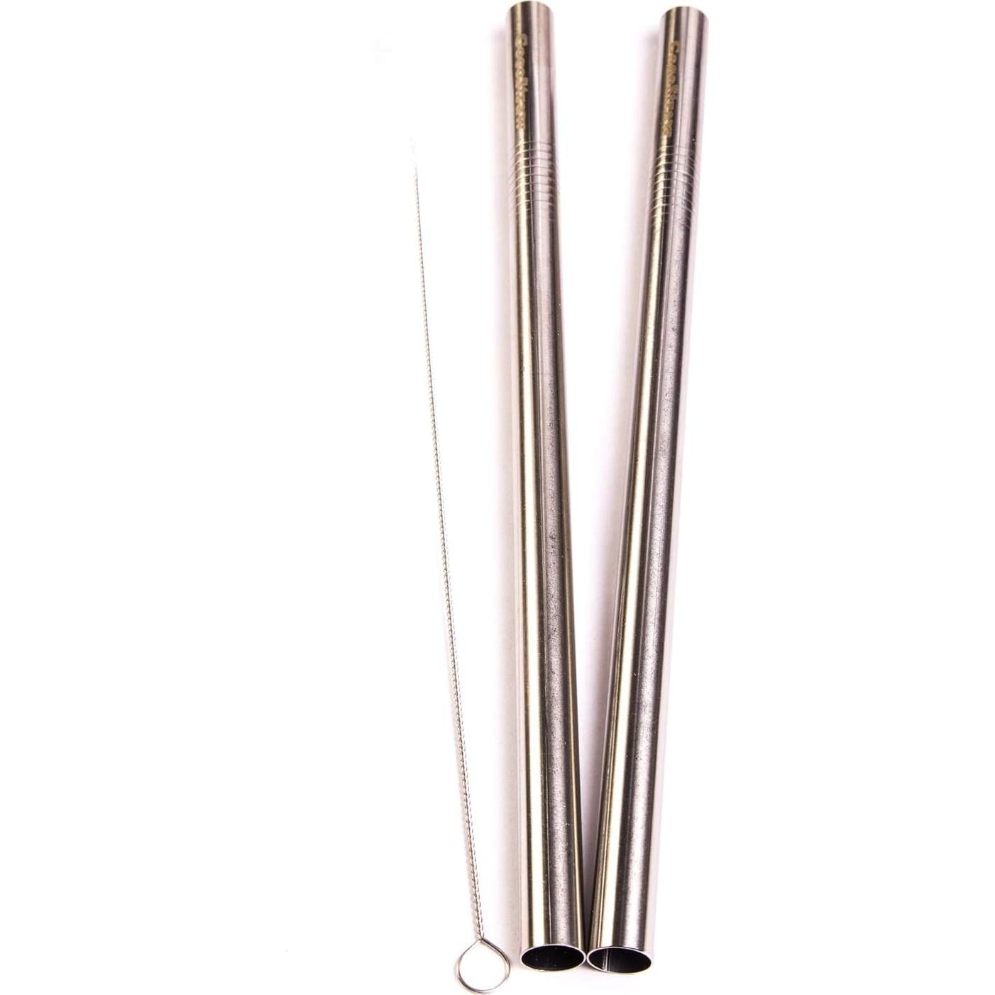 Pajillas de Acero Inoxidable CocoStraw 2 Unidades Extra Anchas
