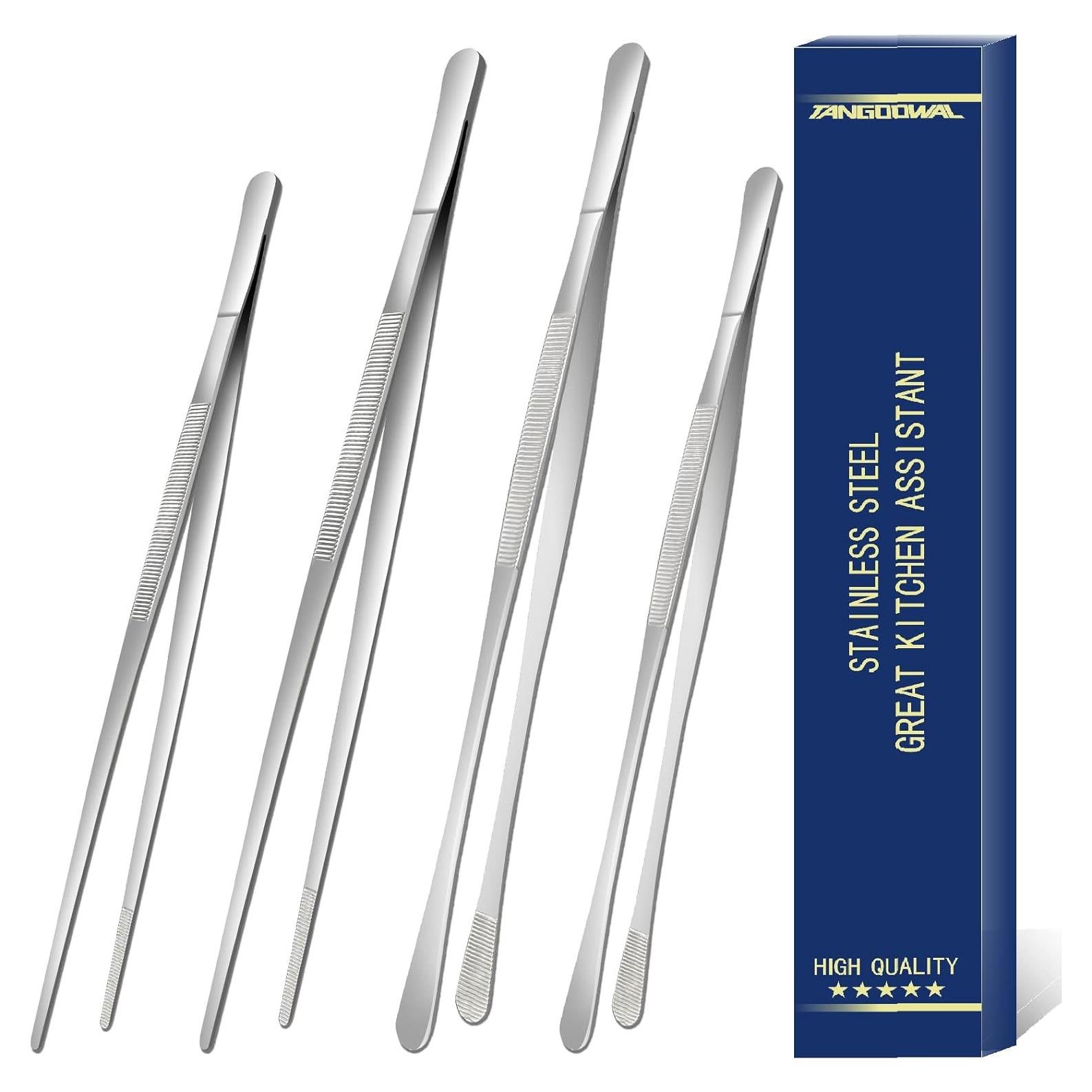 Juego de Pinzas de Cocina 4 Piezas Acero Inoxidable Tangoowal
