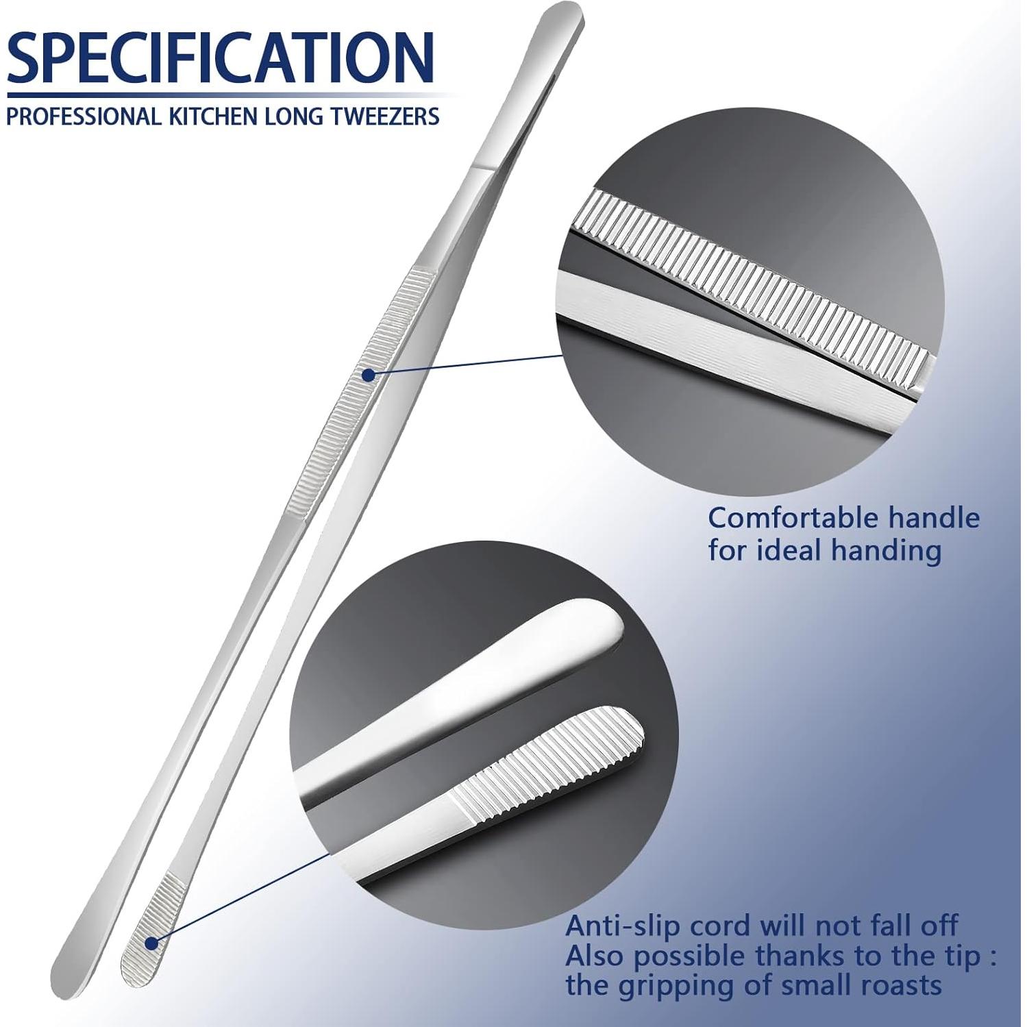 Juego de Pinzas de Cocina 4 Piezas Acero Inoxidable Tangoowal