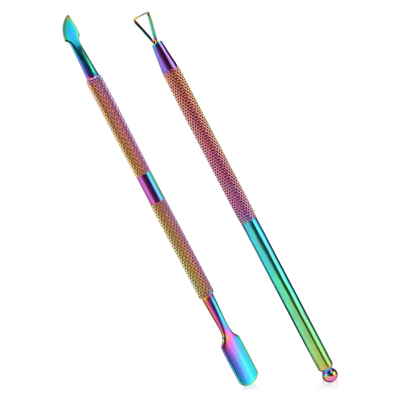 Juego de 2 Herramientas de Cutículas YINYIN - Acero Inoxidable