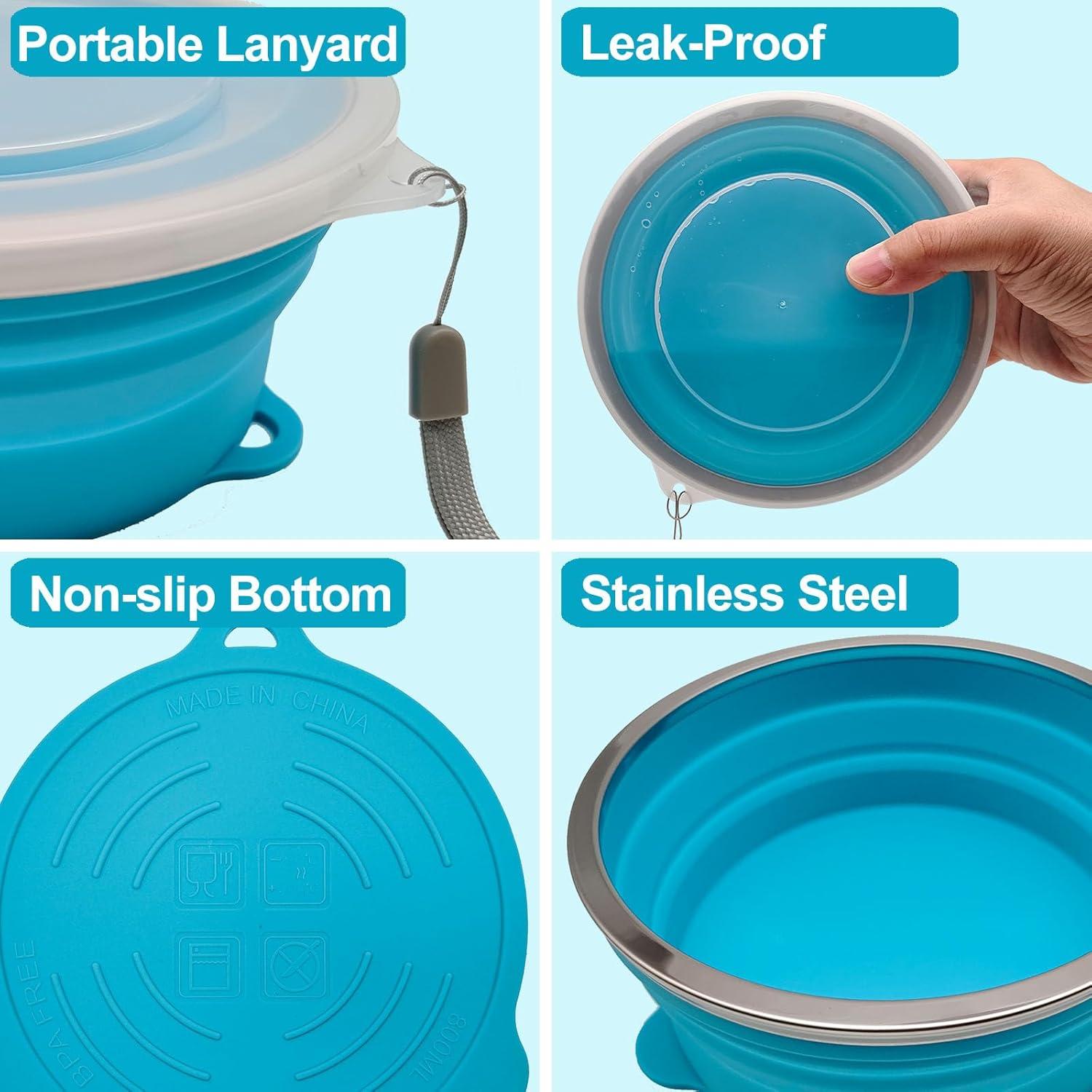 Kit de Comida Plegable para Camping Silicona Grado Alimenticio - 3 Piezas