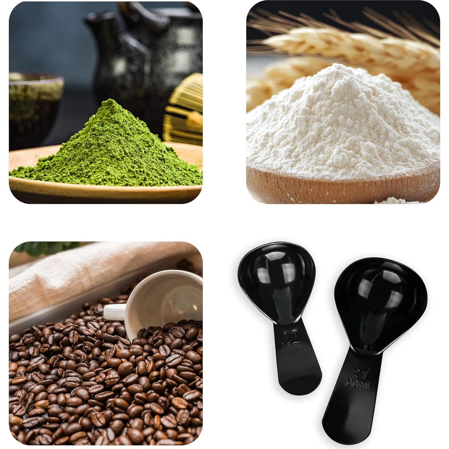 Juego de Cucharas Medidoras Acero Inoxidable LVYKING 15ml 30ml