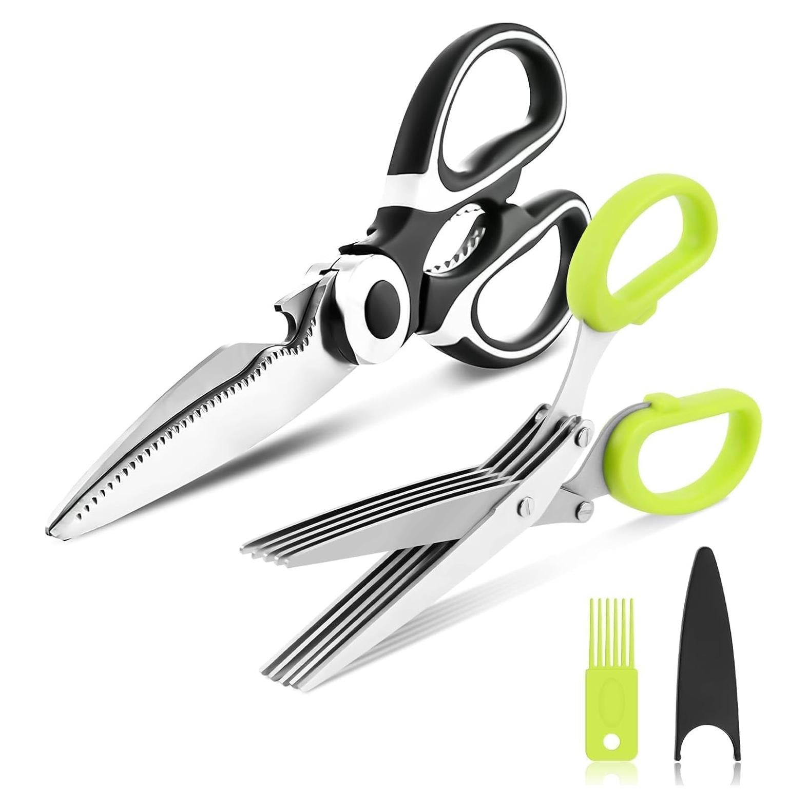 Tijeras de Hierbas HOMECREDIBLES 5 Cuchillas Acero Inoxidable