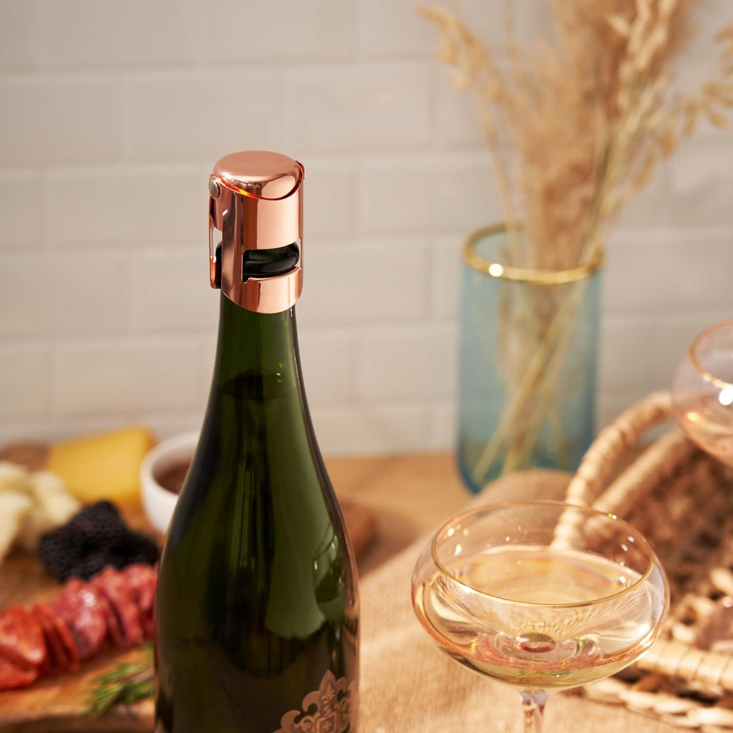 Tapón de Champagne Twine de Acero Inoxidable y Silicona