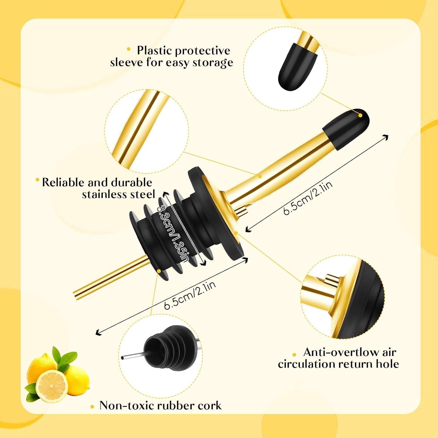 Botellas de Plástico Dandat 32 oz Cuello Largo 20 Pcs Oro