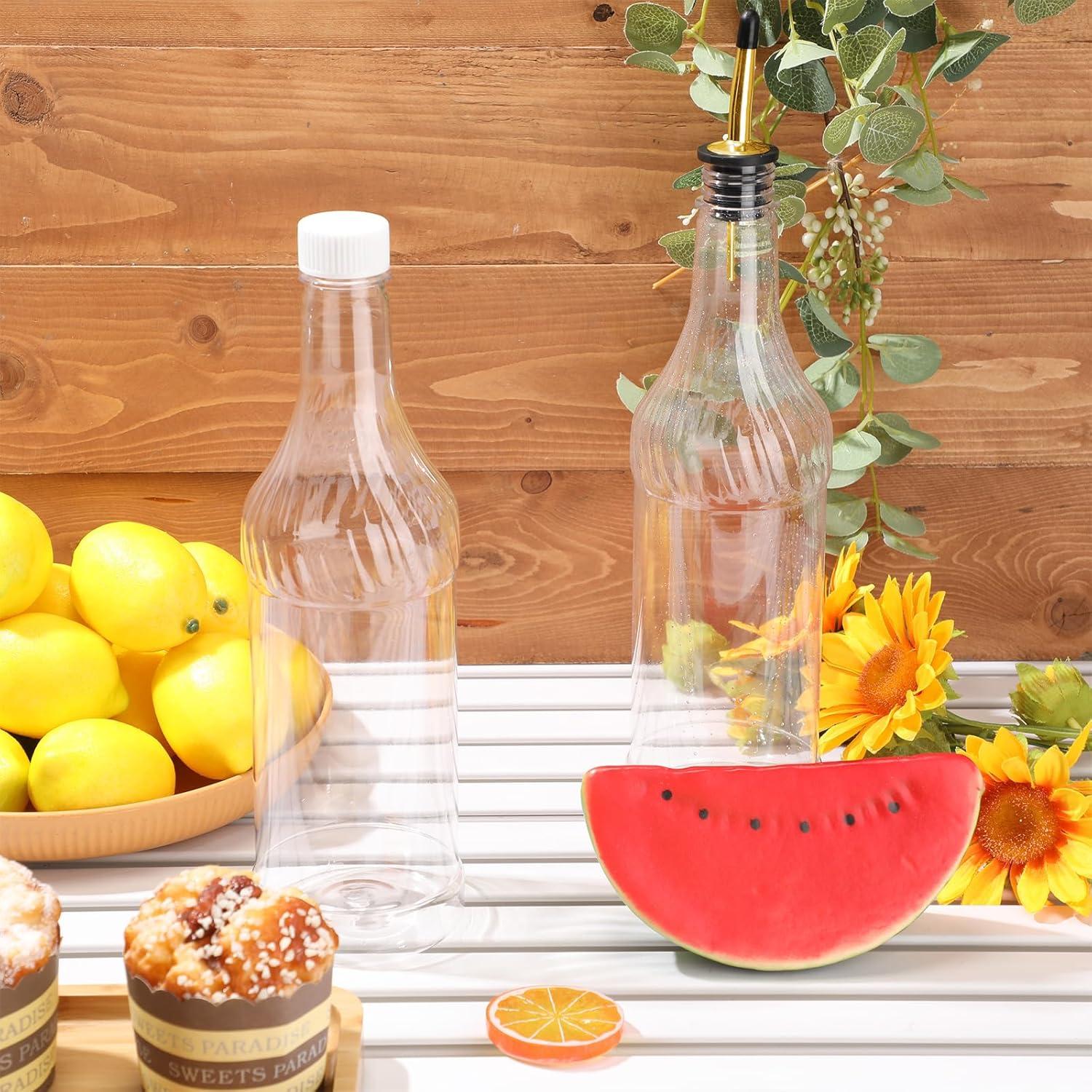 Botellas de Plástico Dandat 32 oz Cuello Largo 20 Pcs Oro