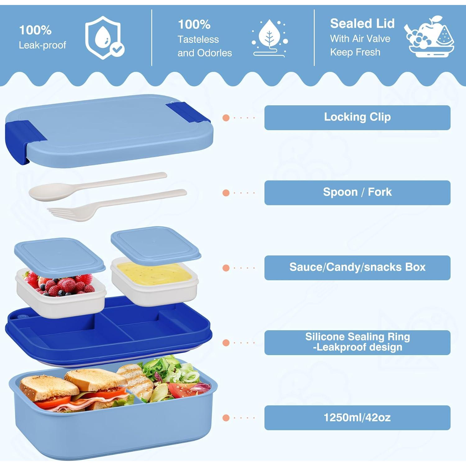 Caja de Almuerzo Bento WyfKyd 4 Compartimentos Acero Inoxidable