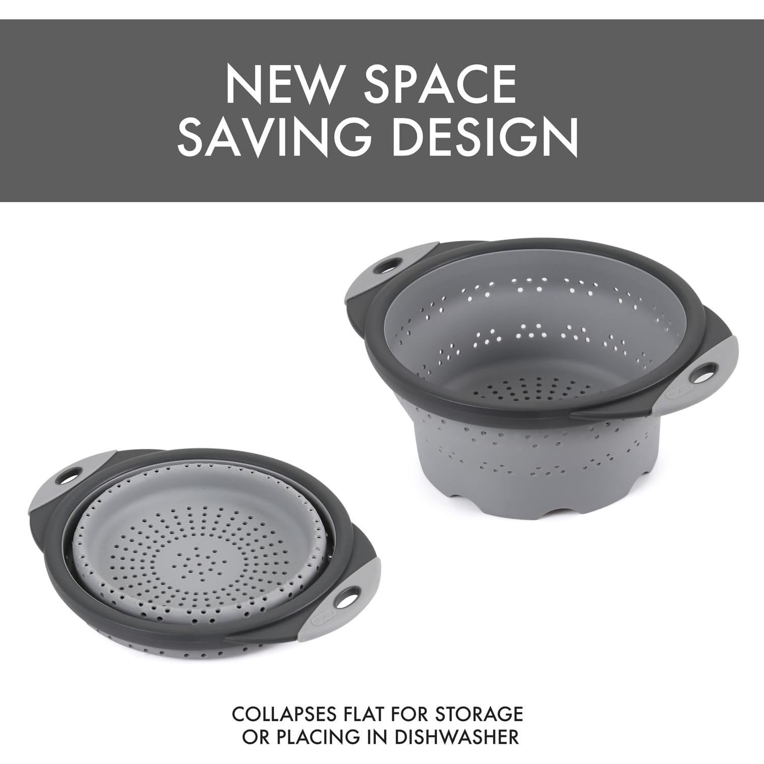 Colador Plegable de Silicona Dexas 20 cm 1.7 L Gris Frío