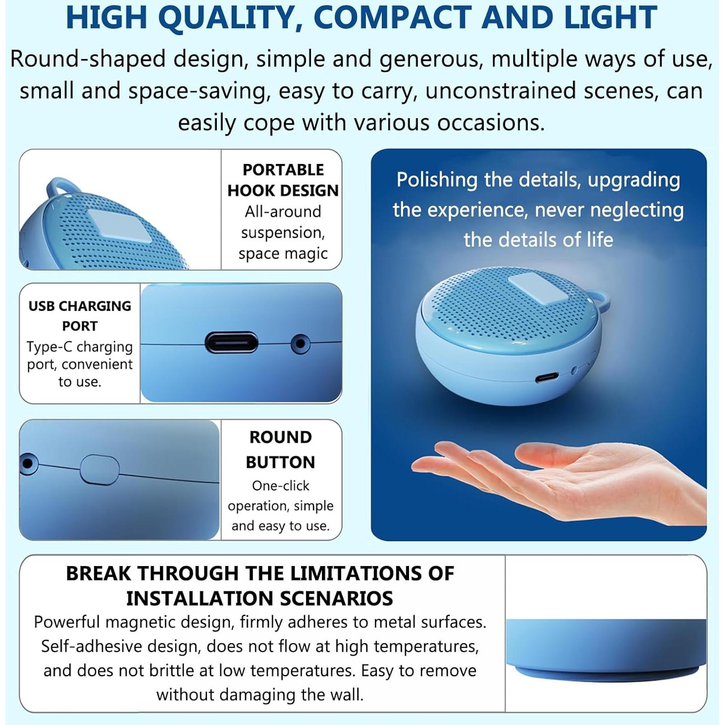 Desodorante de Refrigerador Ptmapc Recargable USB Azul 90g