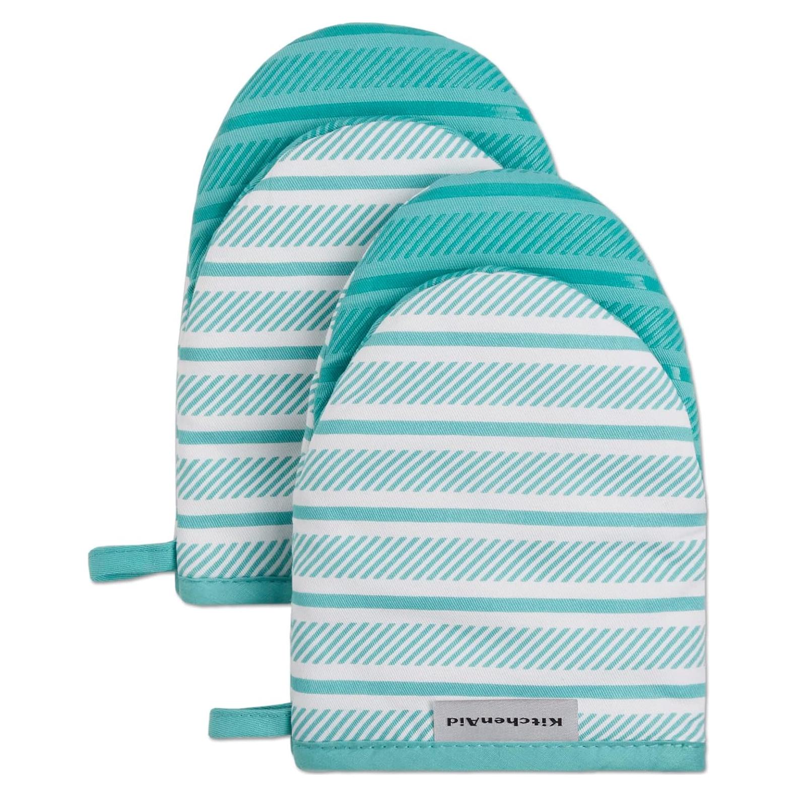 Juego de 2 Manoplas de Horno Mini KitchenAid Albany Aqua Sky