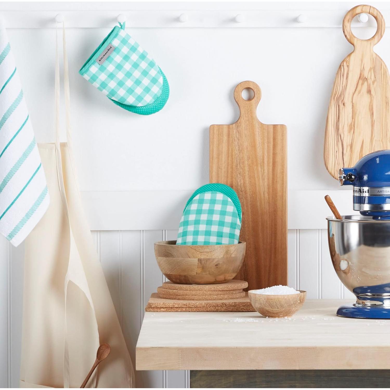 Juego de 2 Manoplas de Horno Mini KitchenAid Albany Aqua Sky