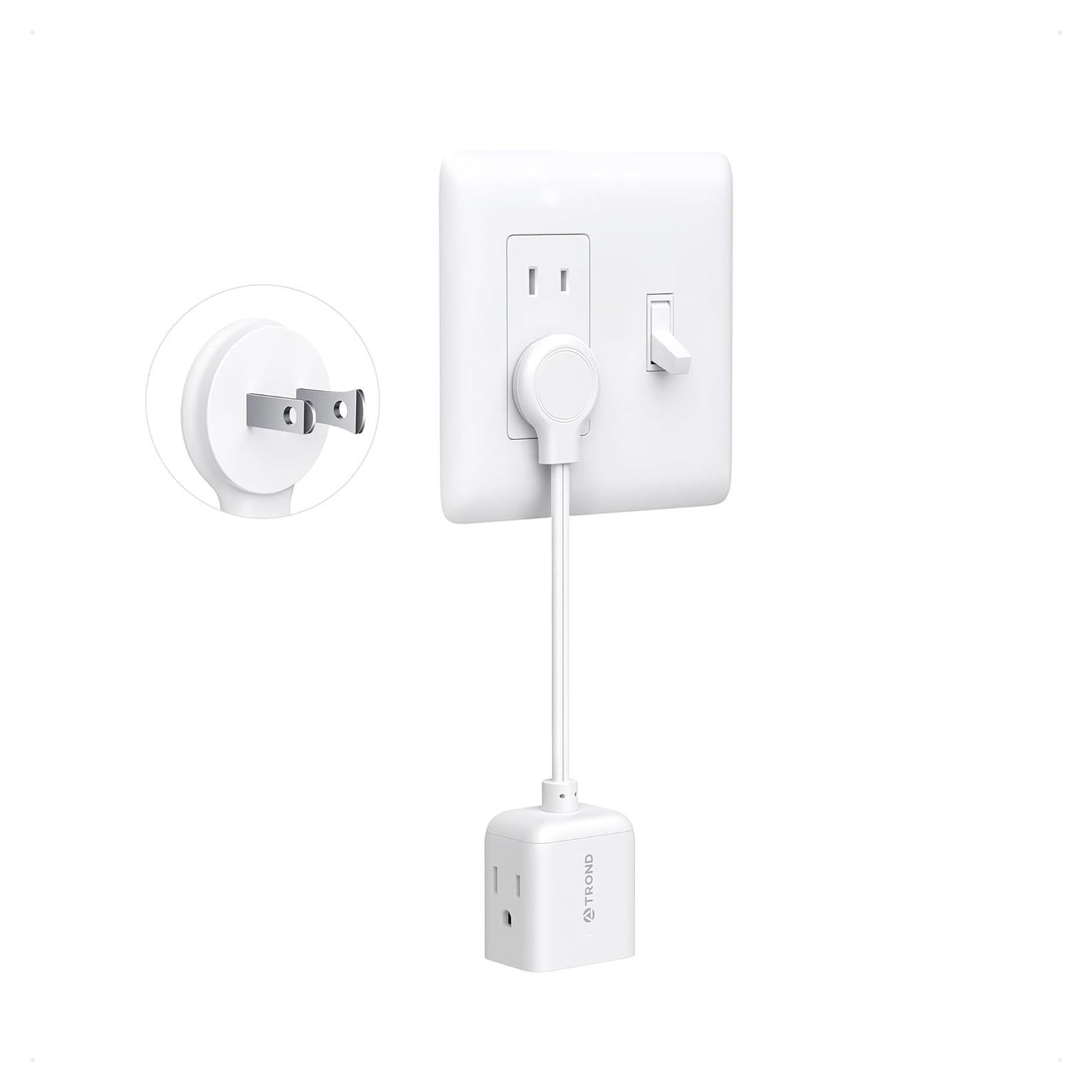 Adaptador de Enchufe 2 Patas a 3 Patas TROND con Cable 15 cm