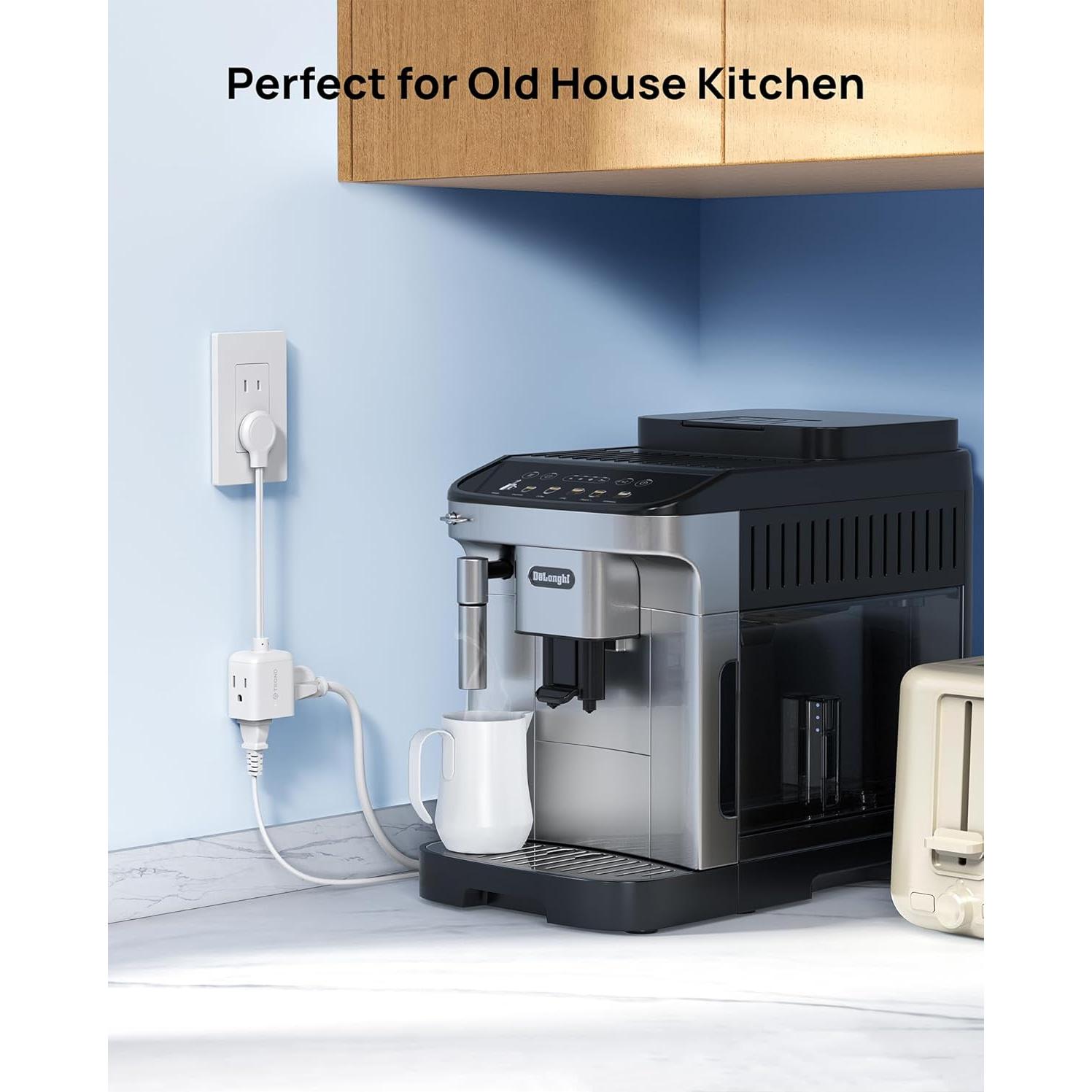 Adaptador de Enchufe 2 Patas a 3 Patas TROND con Cable 15 cm