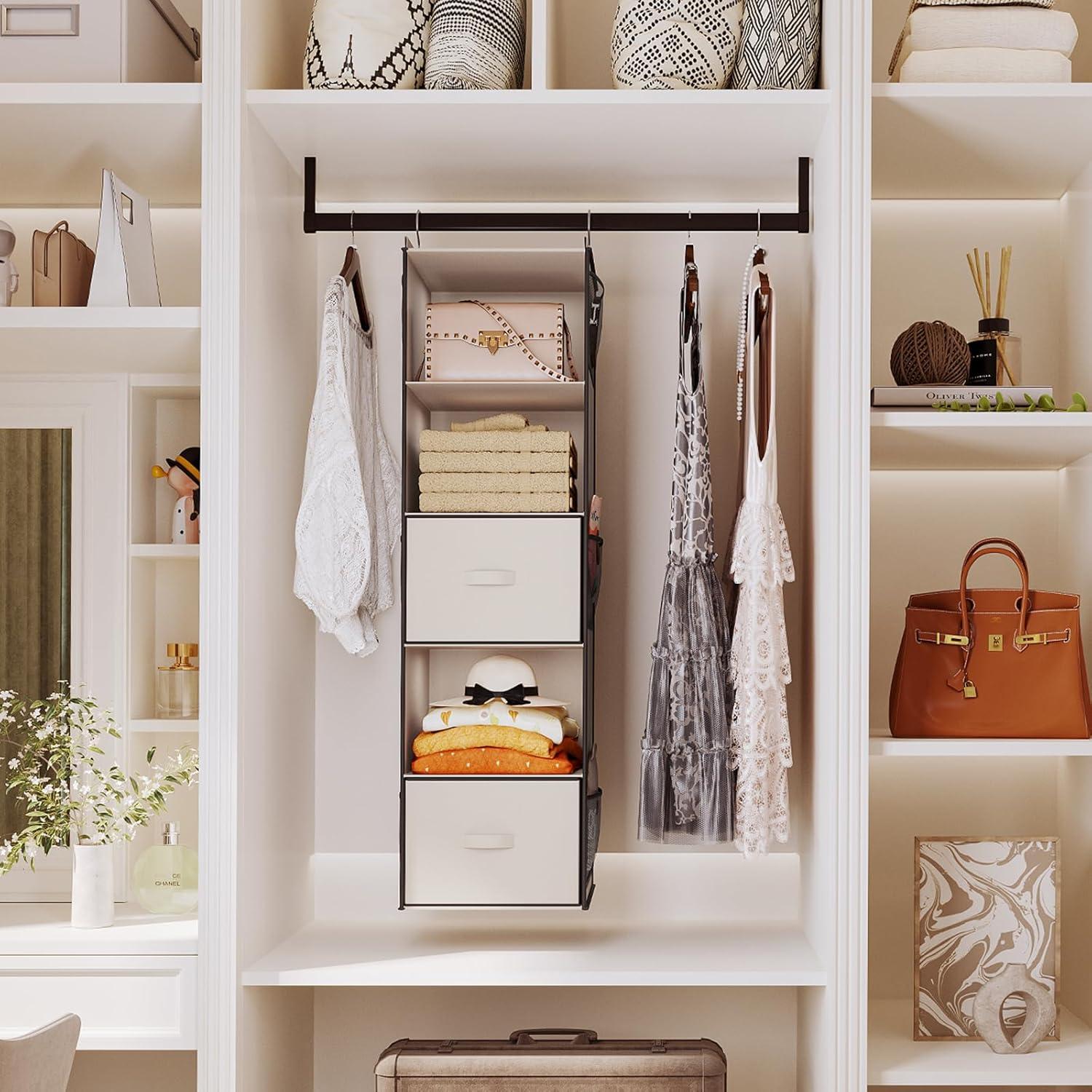Organizador de Closet Colgante YOUDENOVA 5 Estantes Beige