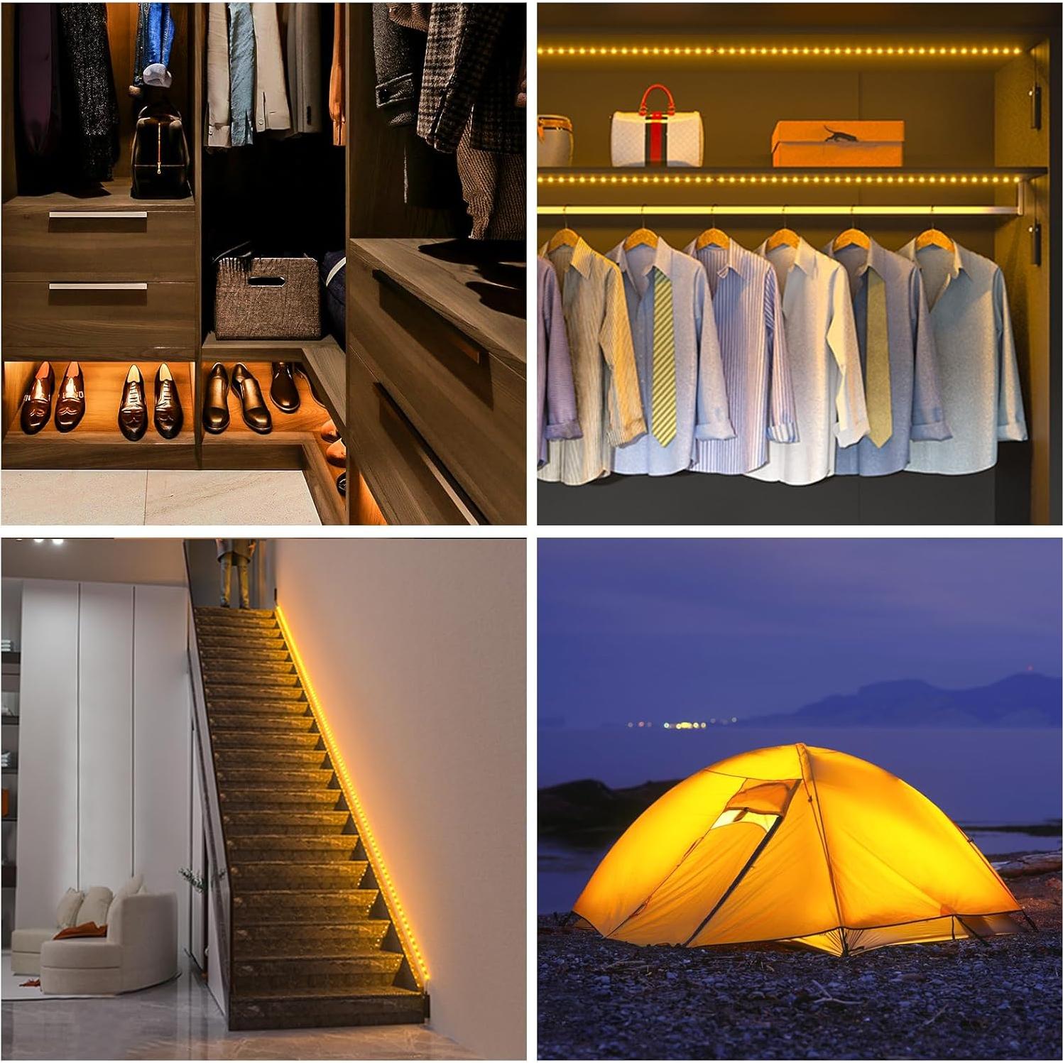 Luz de tira LED WOBANE 2m con sensor de movimiento 2700K