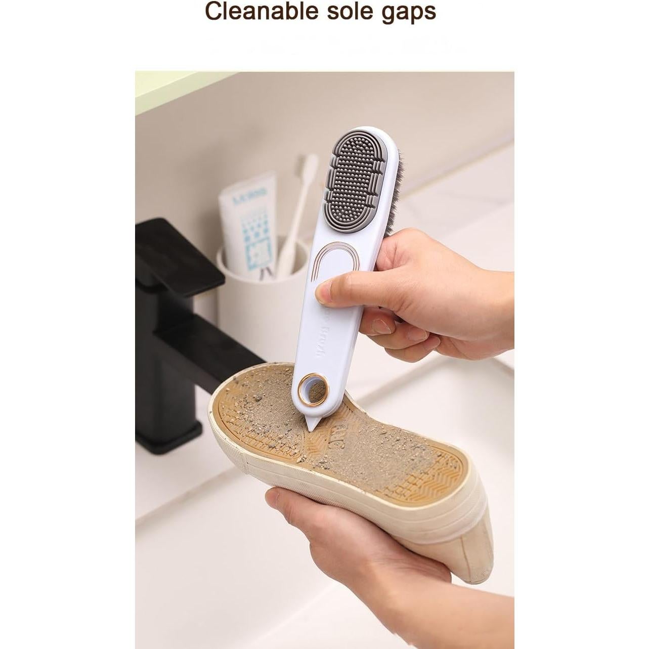 Cepillo de Zapatos RPS-IND Doble Cara Mango Largo Verde