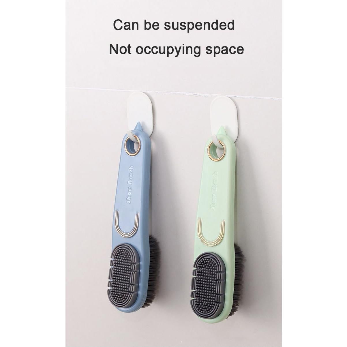 Cepillo de Zapatos RPS-IND Doble Cara Mango Largo Verde