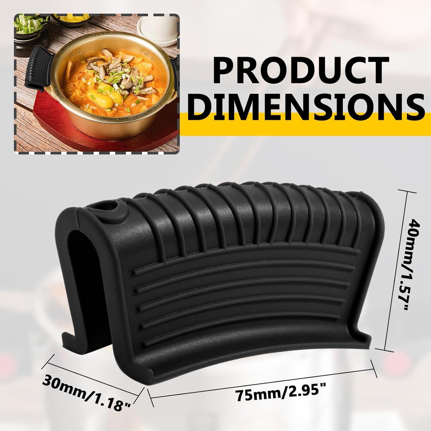 Paquete de 2 Sujetadores de Mango de Silicona Bonsicoky - Antideslizante y Resistente al Calor