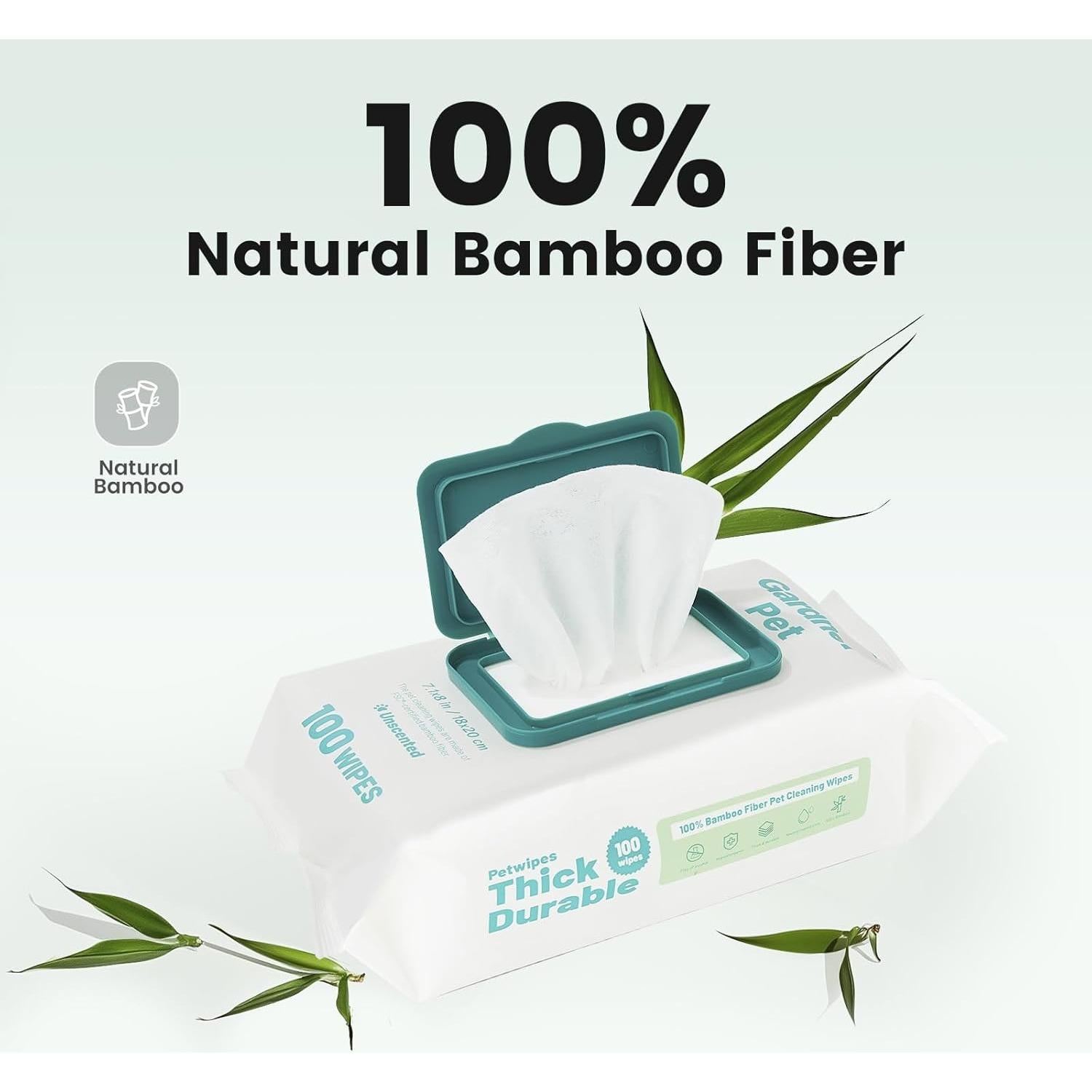 Toallitas de Bambú para Perros Gardner Pet 100 Pcs Hipoalergénicas