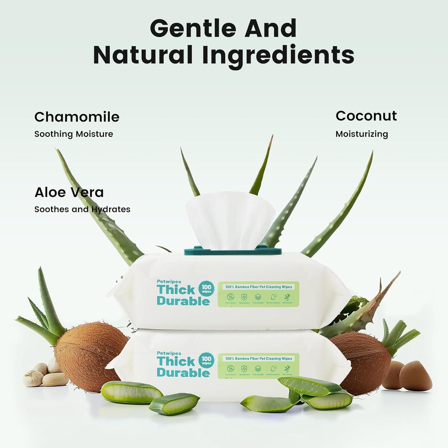 Toallitas de Bambú para Perros Gardner Pet 100 Pcs Hipoalergénicas