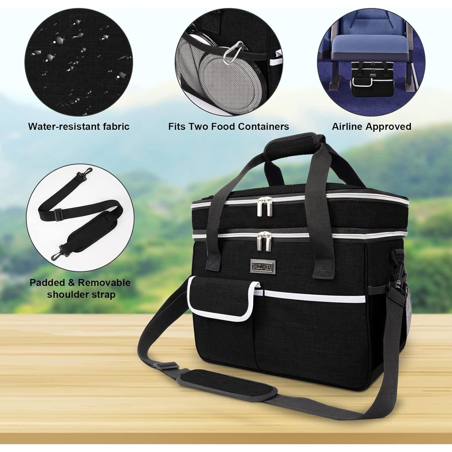 Bolsa de Viaje para Mascotas BAGLHER Doble Capa Negra 38x19x28cm