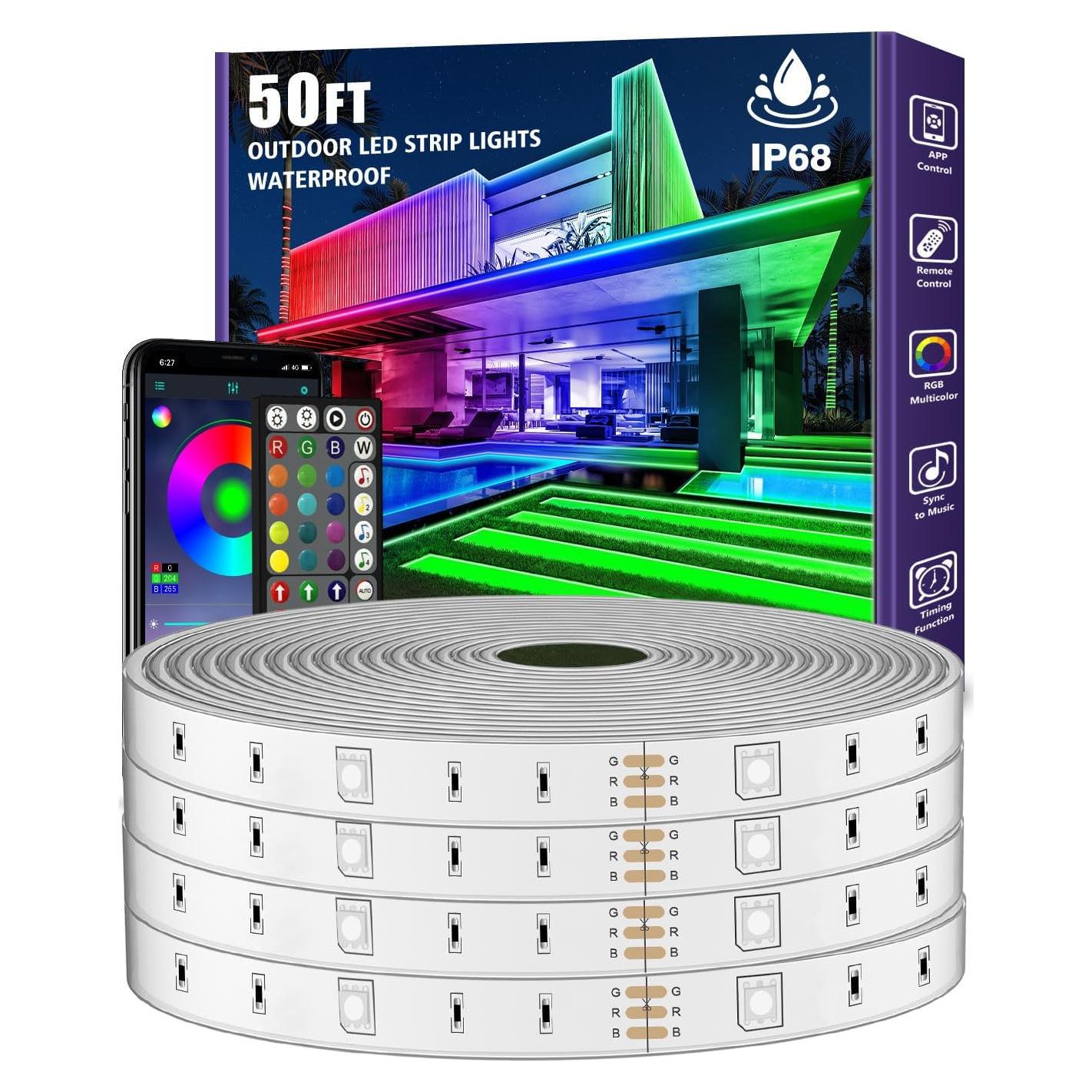 Tira de LED Impermeable 15.24m ZOEGI RGB Control Remoto