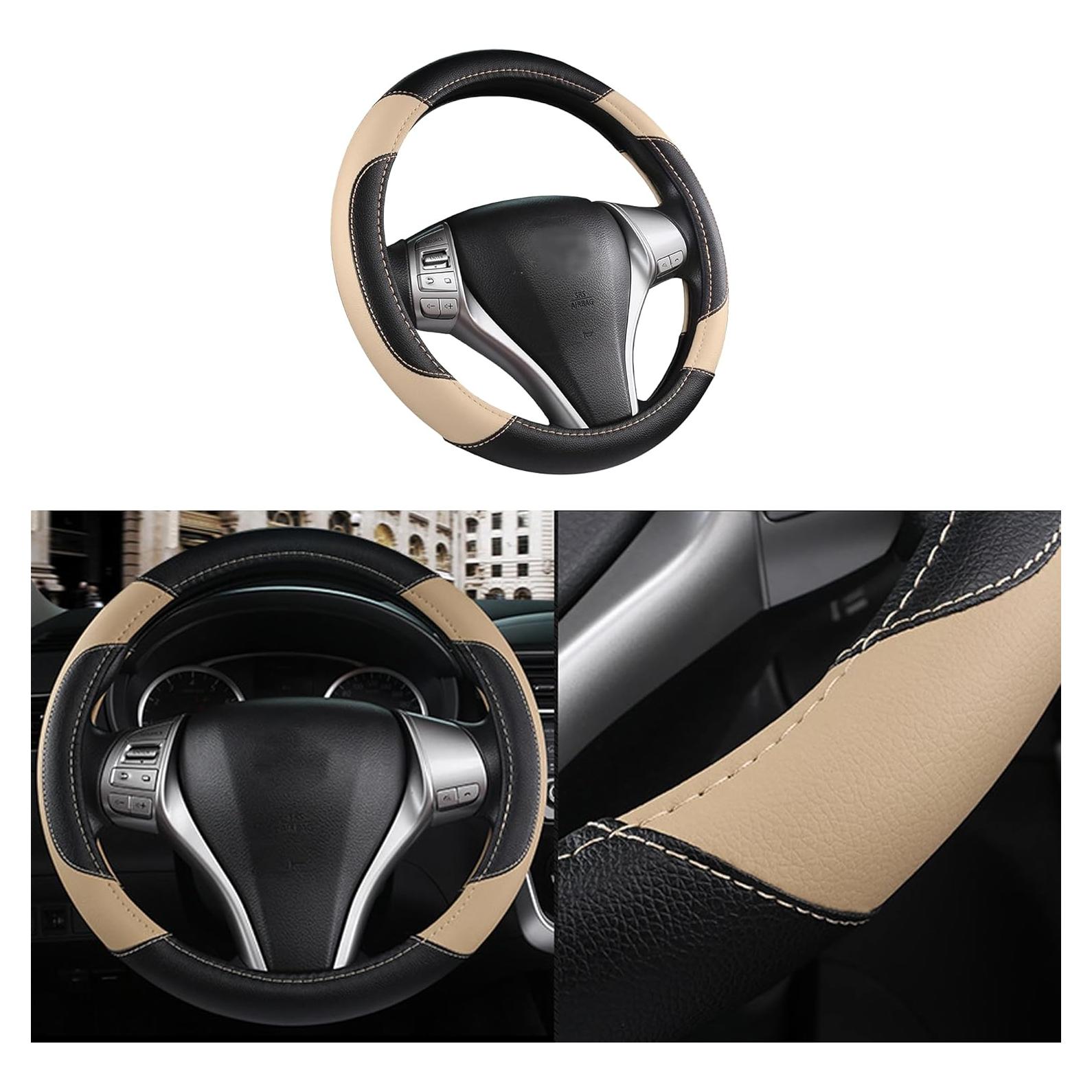 Cubierta de Volante de Coche Couslcd Beige 38 cm Antideslizante