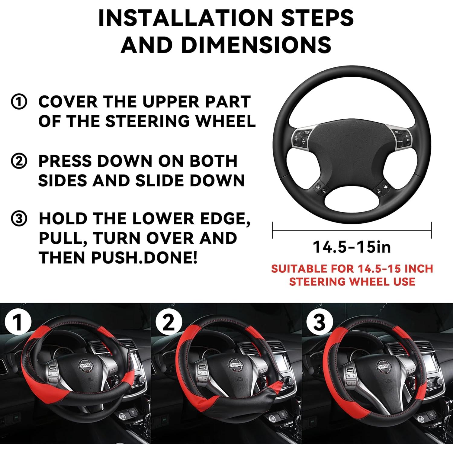 Cubierta de Volante de Coche Couslcd Beige 38 cm Antideslizante