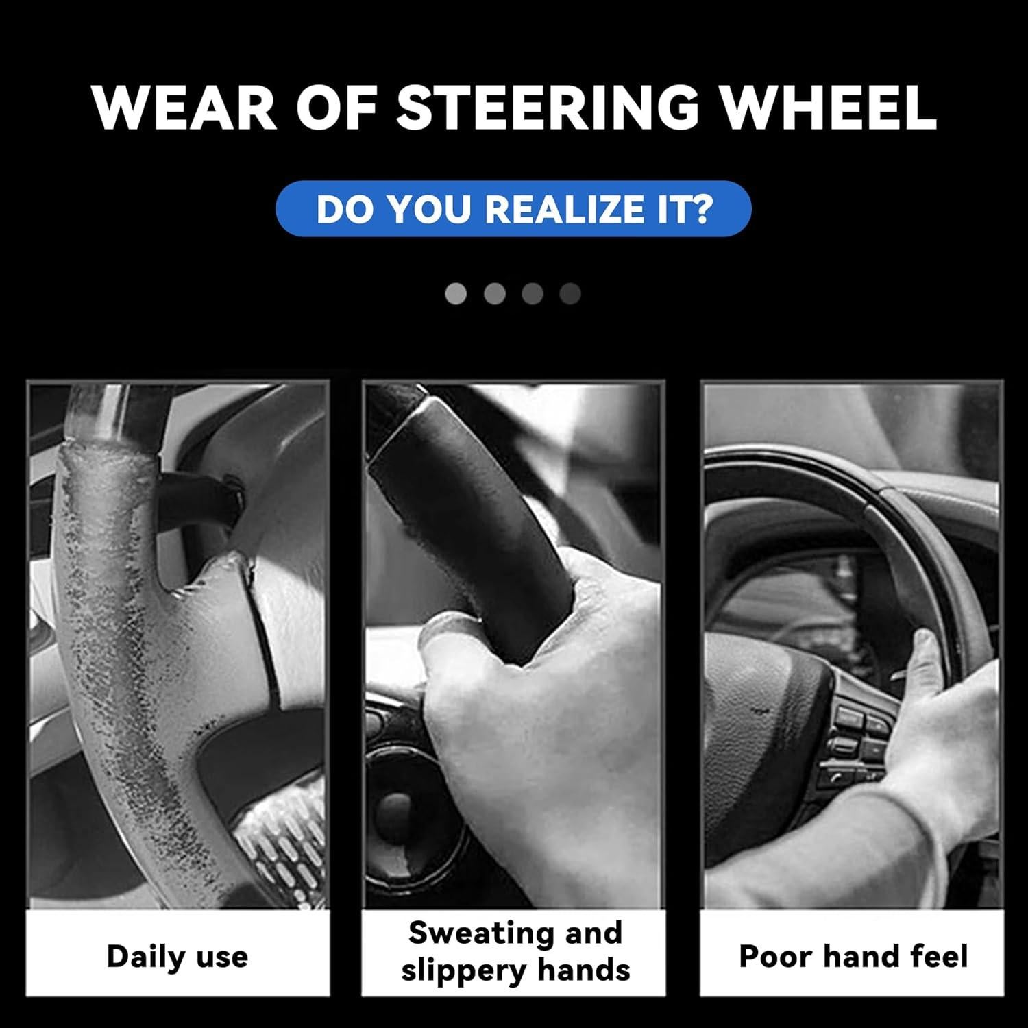 Cubierta de Volante de Coche Couslcd Beige 38 cm Antideslizante