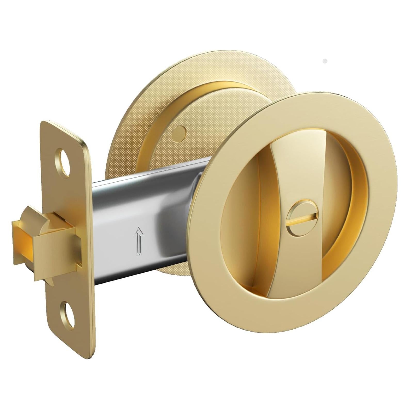 Cerradura de Puerta Corrediza Goldenwarm Oro Redonda Privacidad