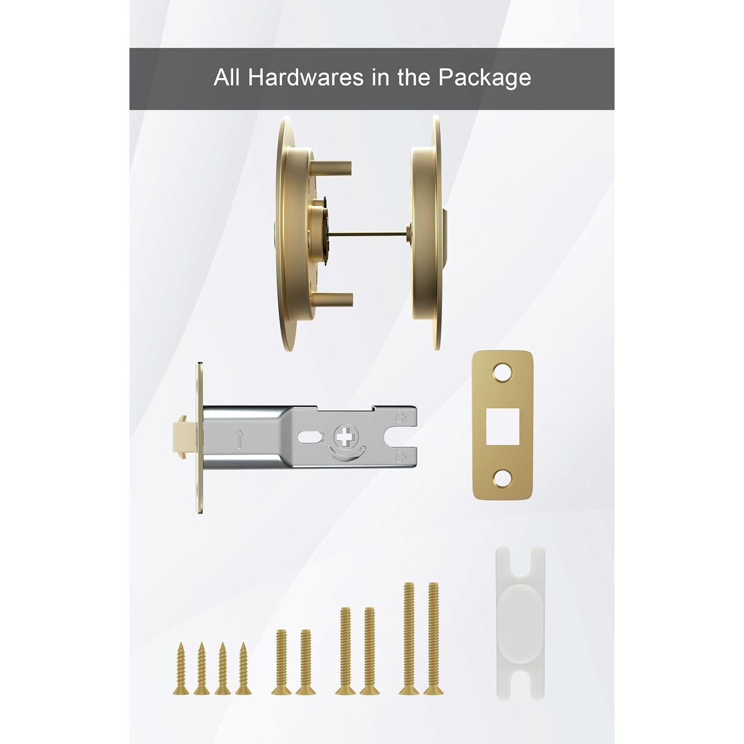 Cerradura de Puerta Corrediza Goldenwarm Oro Redonda Privacidad