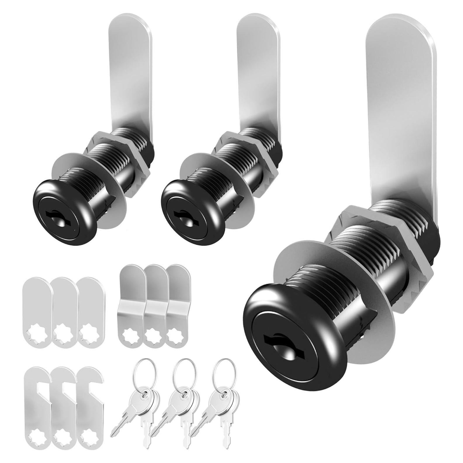 Cerraduras de Gabinete Negras Ymtzfu 1.5" con Llaves - 3 Pcs