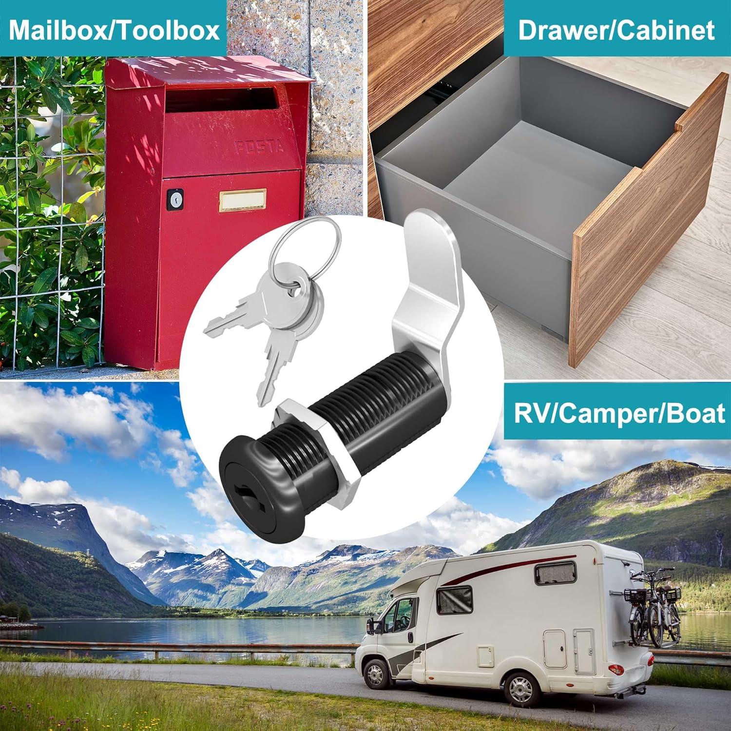 Cerraduras de Gabinete Negras Ymtzfu 1.5" con Llaves - 3 Pcs