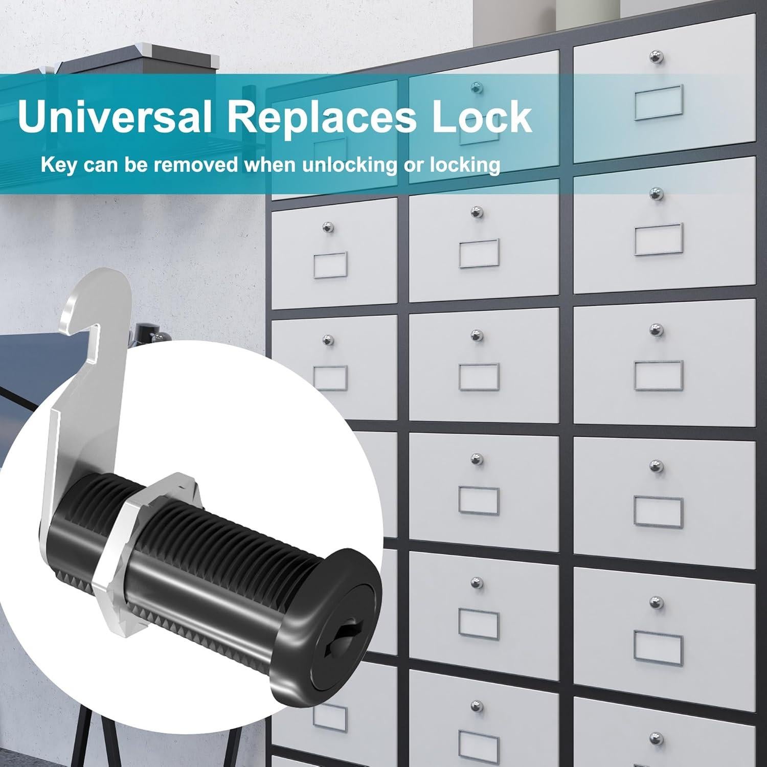 Cerraduras de Gabinete Negras Ymtzfu 1.5" con Llaves - 3 Pcs