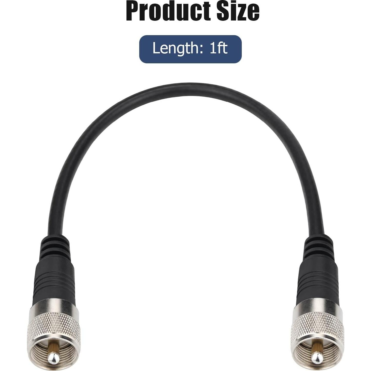 Cable Coaxial RG8X Ullnosoo 0.30m UHF PL259 Macho a Macho