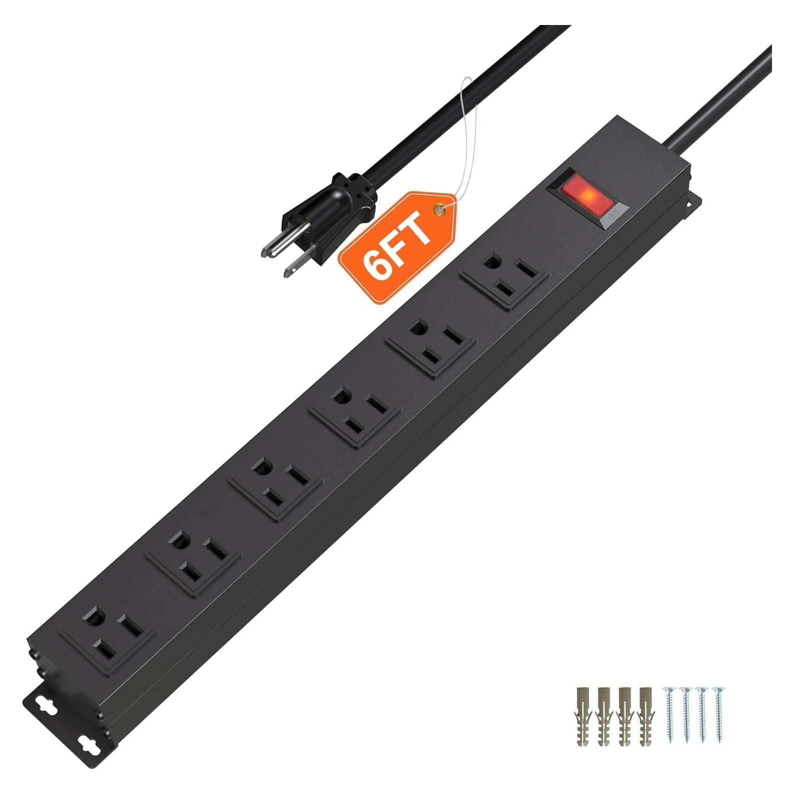 Regleta de Alimentación CFMASTER 6 Tomacorrientes 1.83m Metal