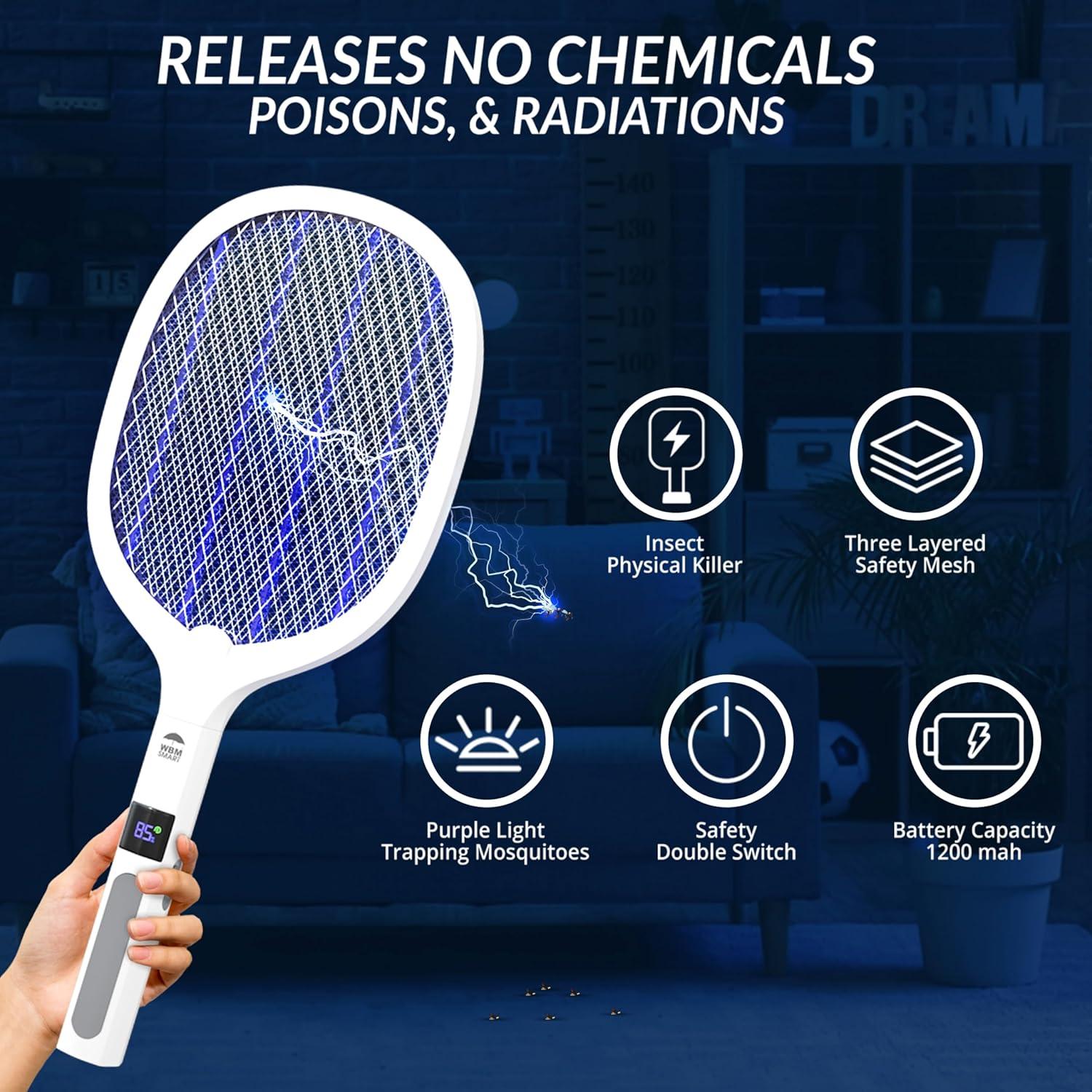 Raqueta Eléctrica para Insectos WBM SMART - Paquete de 2