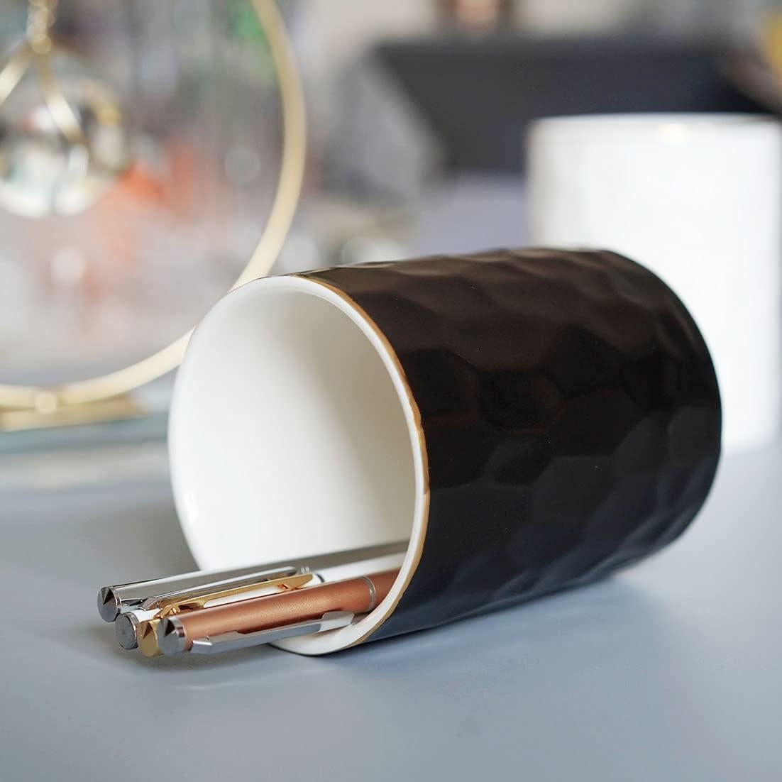 Taza organizadora de cerámica HANKOR negra para escritorio