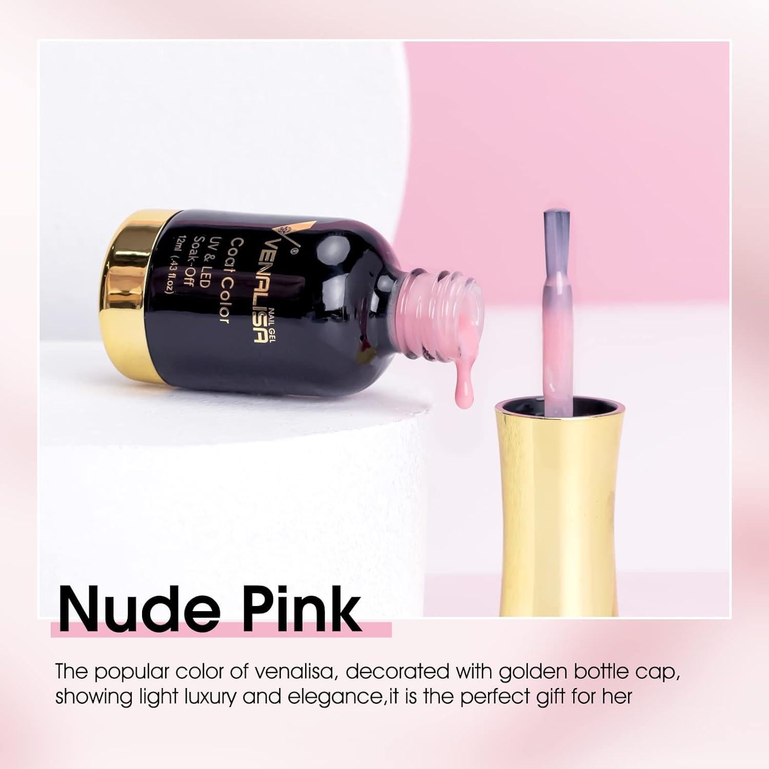 Esmalte de Uñas en Gel VENALISA 12ml Rosa Nude Soak Off