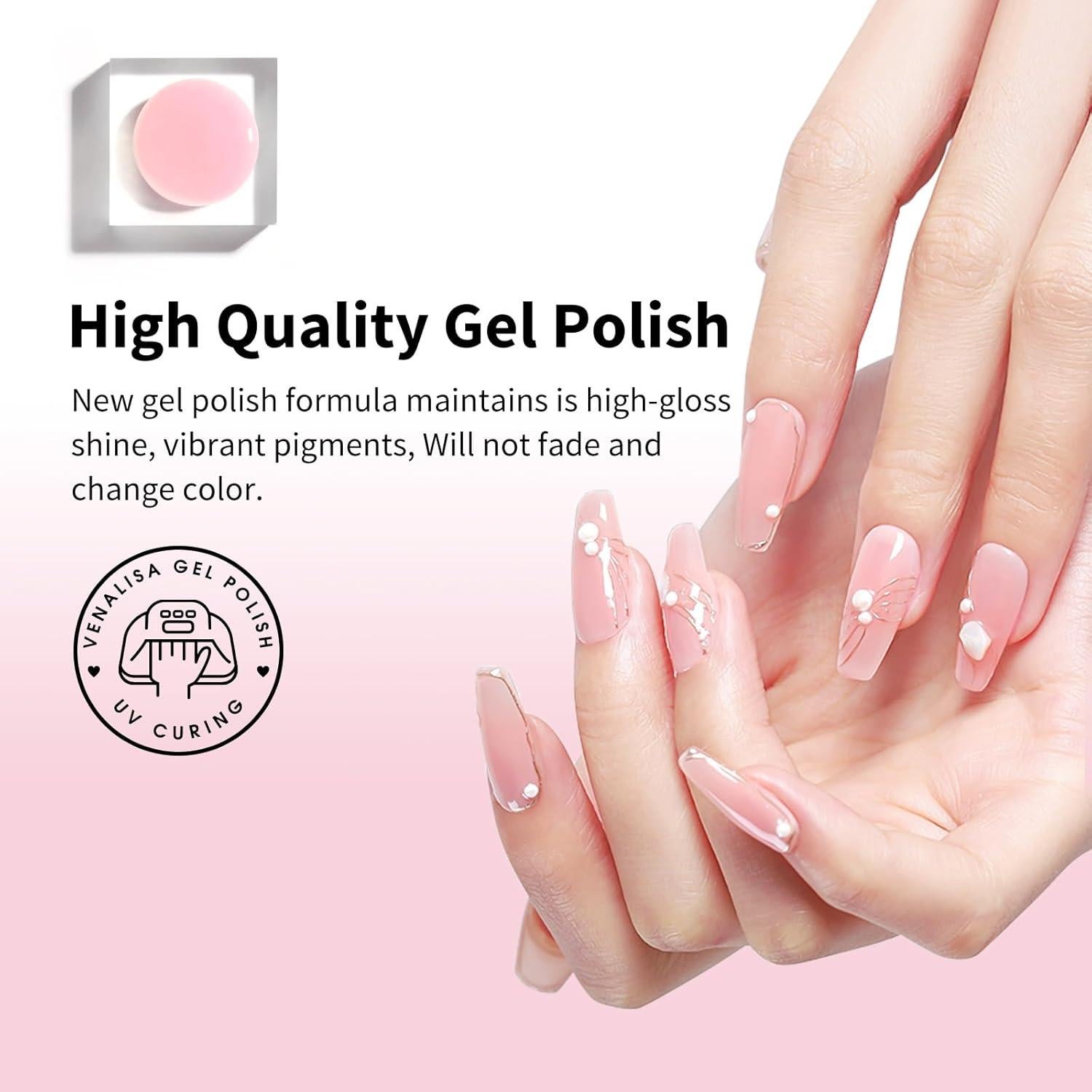 Esmalte de Uñas en Gel VENALISA 12ml Rosa Nude Soak Off