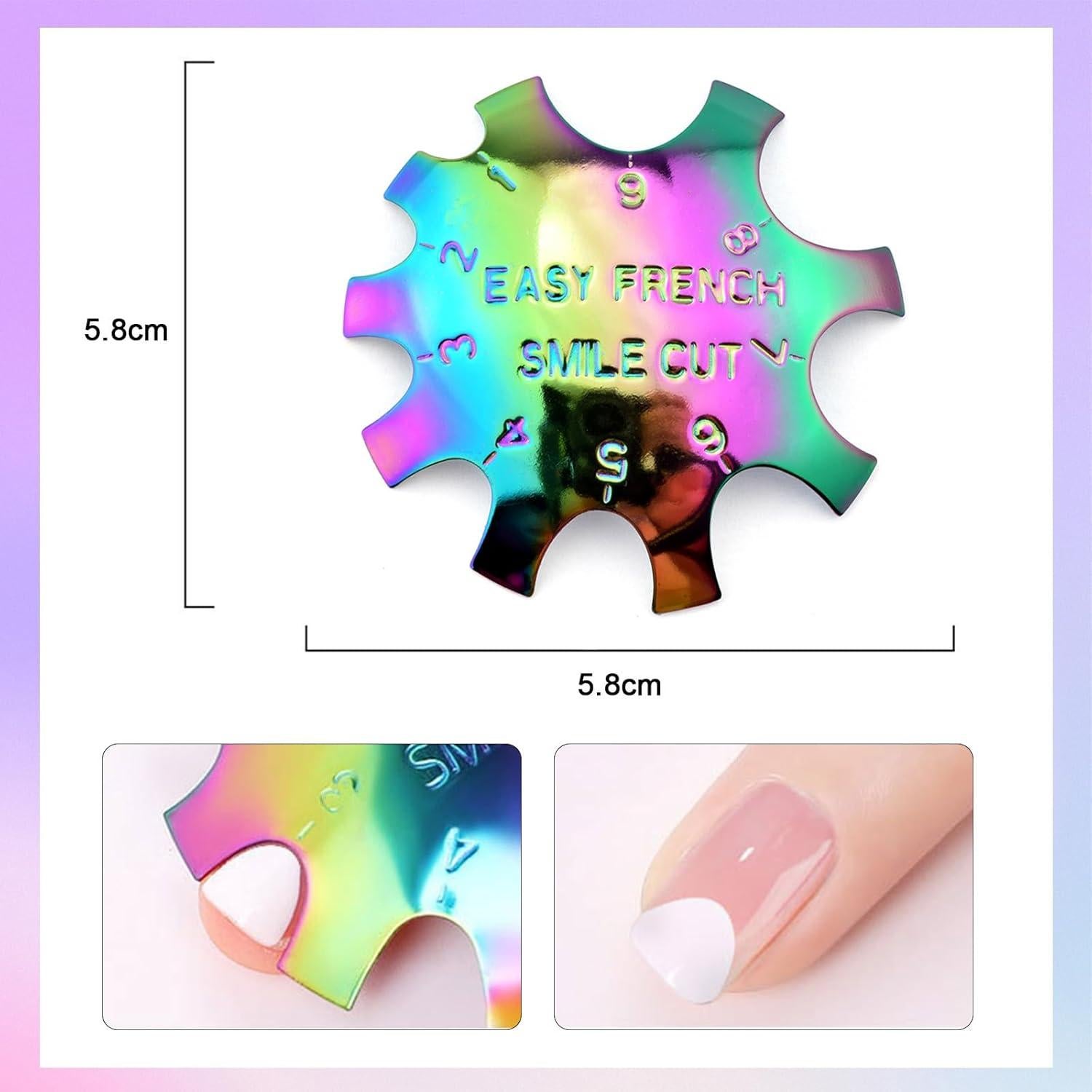 Cortador de Uñas Profesional Honey Joy Arcoíris 1-9 Tamaños