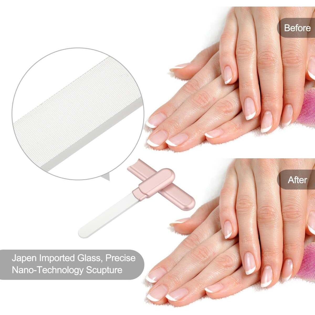 Lima de Uñas de Vidrio Midenso Albaricoque 14 cm con Estuche