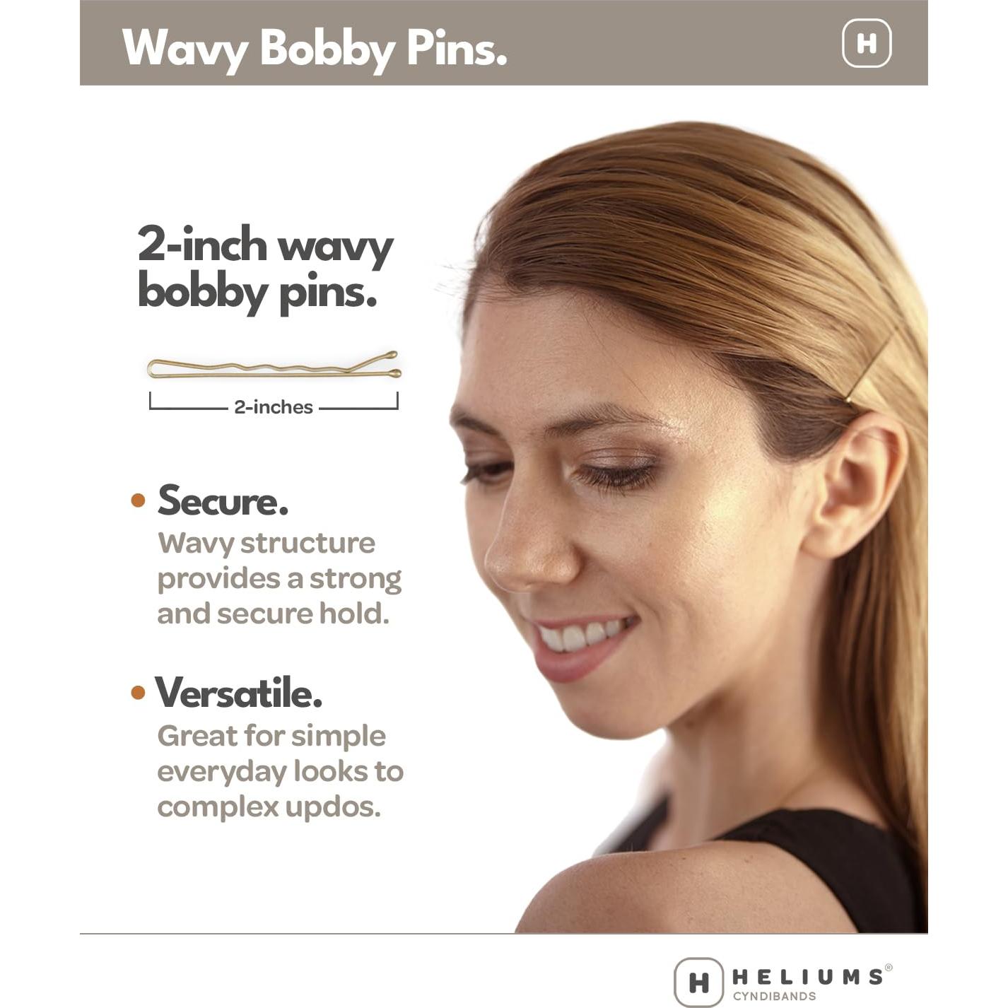 Horquillas Onduladas Heliums Rojo Castaño 5.08 cm - 48 Unidades